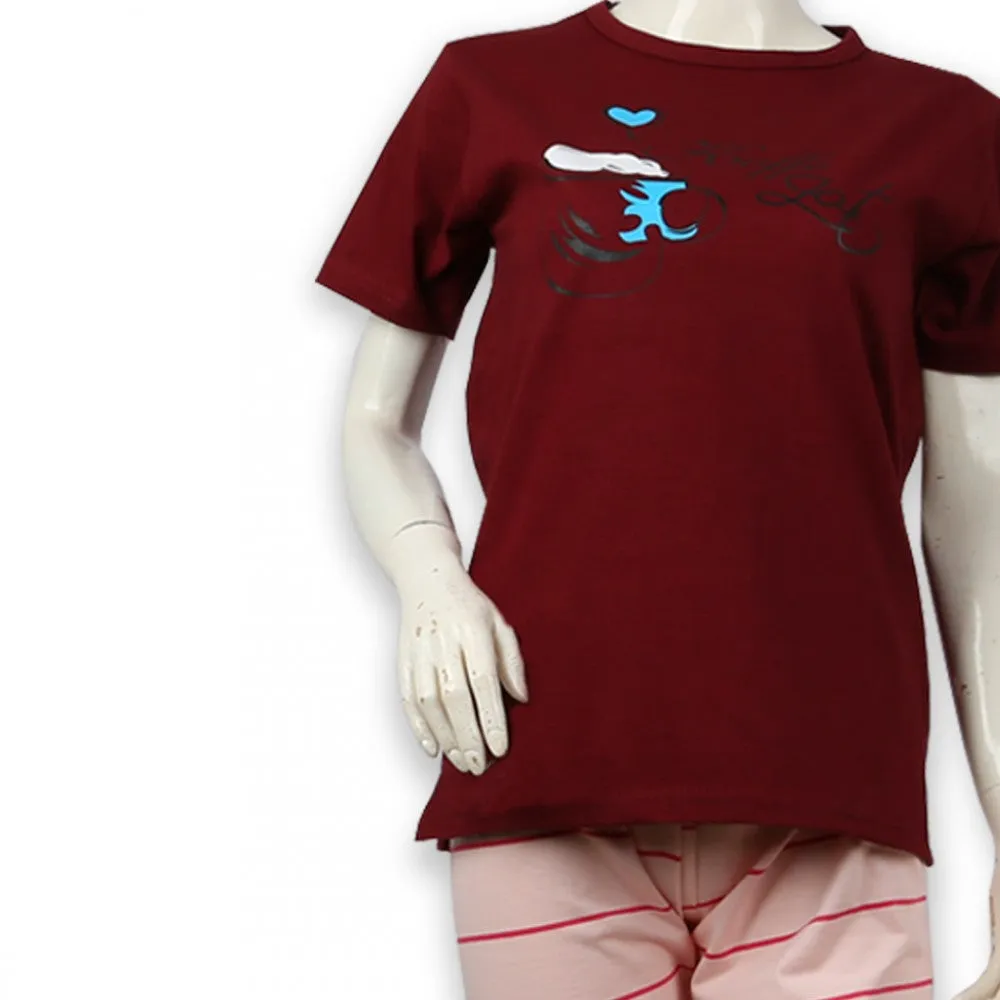 Ladies Night Suit Color Maroon