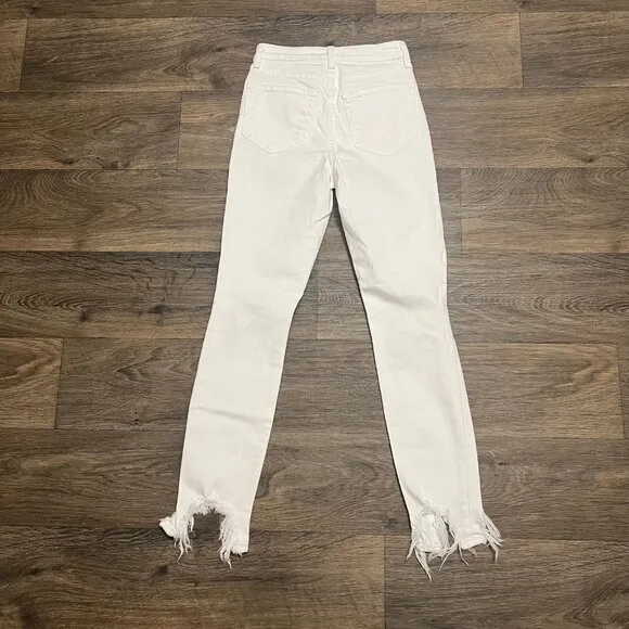 L'AGENCE High Line High Rise Skinny in Blanc Destruct White Size 23