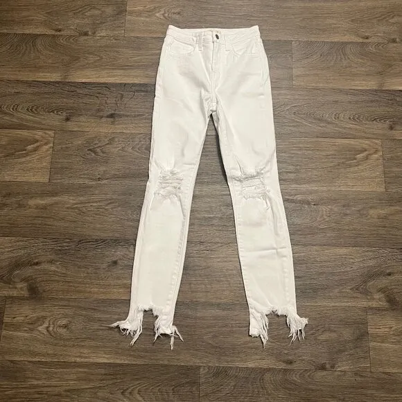 L'AGENCE High Line High Rise Skinny in Blanc Destruct White Size 23