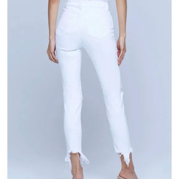 L'AGENCE High Line High Rise Skinny in Blanc Destruct White Size 23