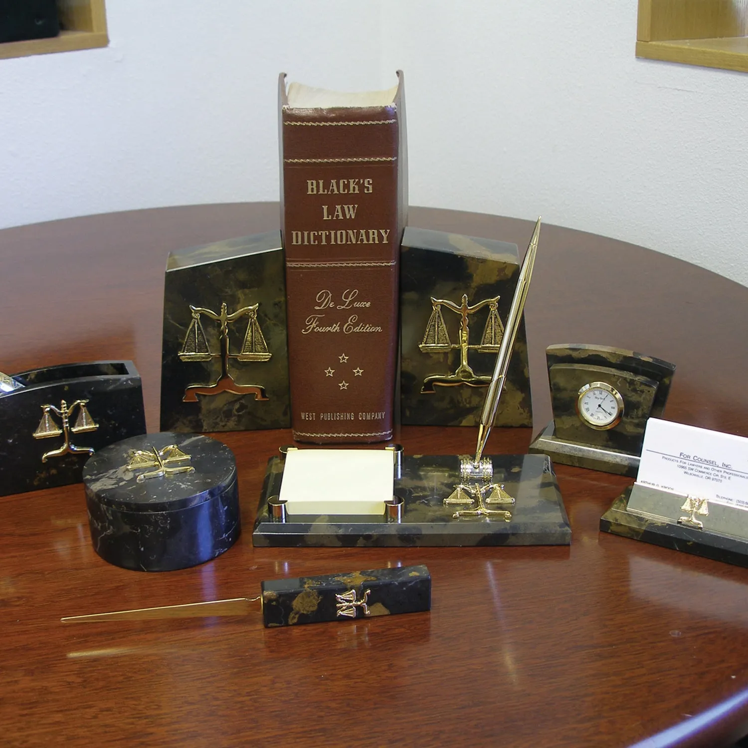 Lawyer Brown Marble Trinket/Paperclip Box - Item #3622