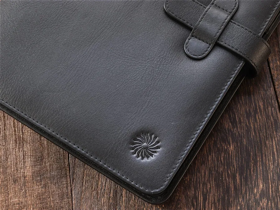 Leather Notebook Cover A5 - Compact - Black