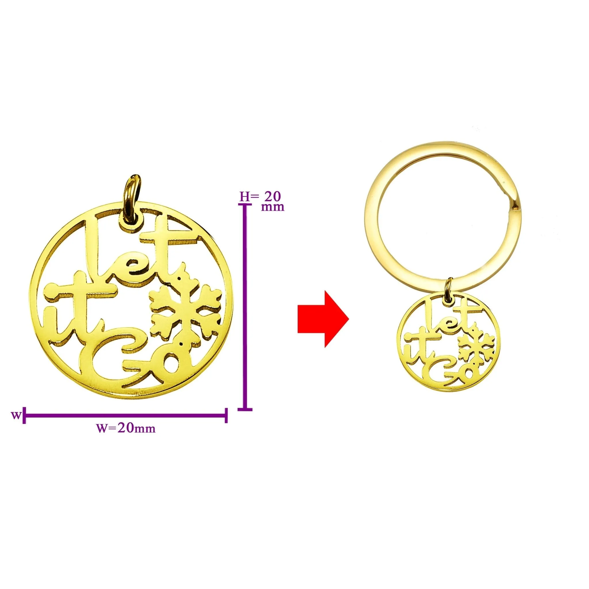 Let It Go Charm for Keyring