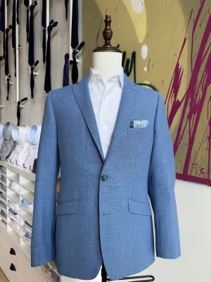Light Blue Italian Hopsack Blazer