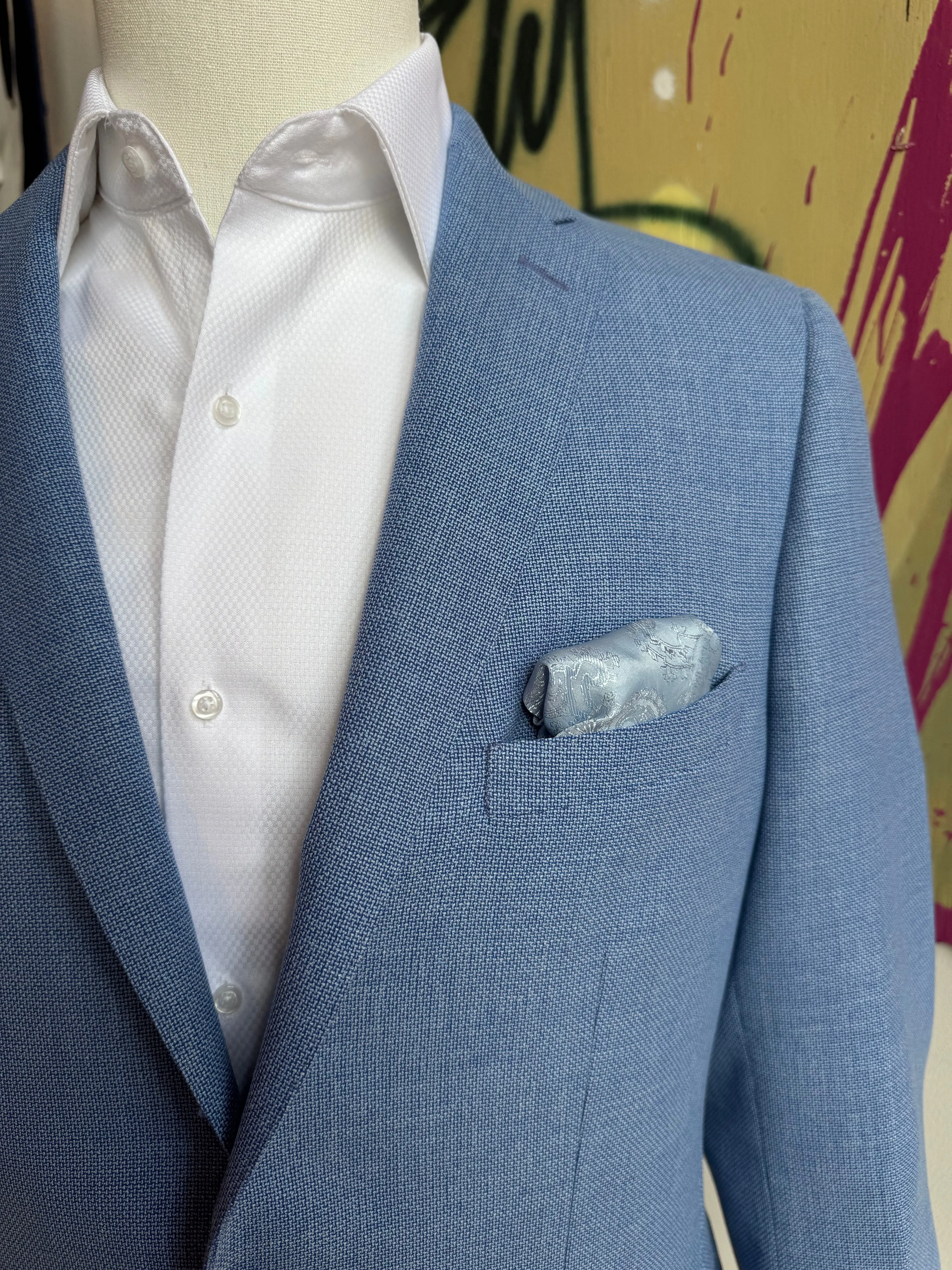 Light Blue Italian Hopsack Blazer