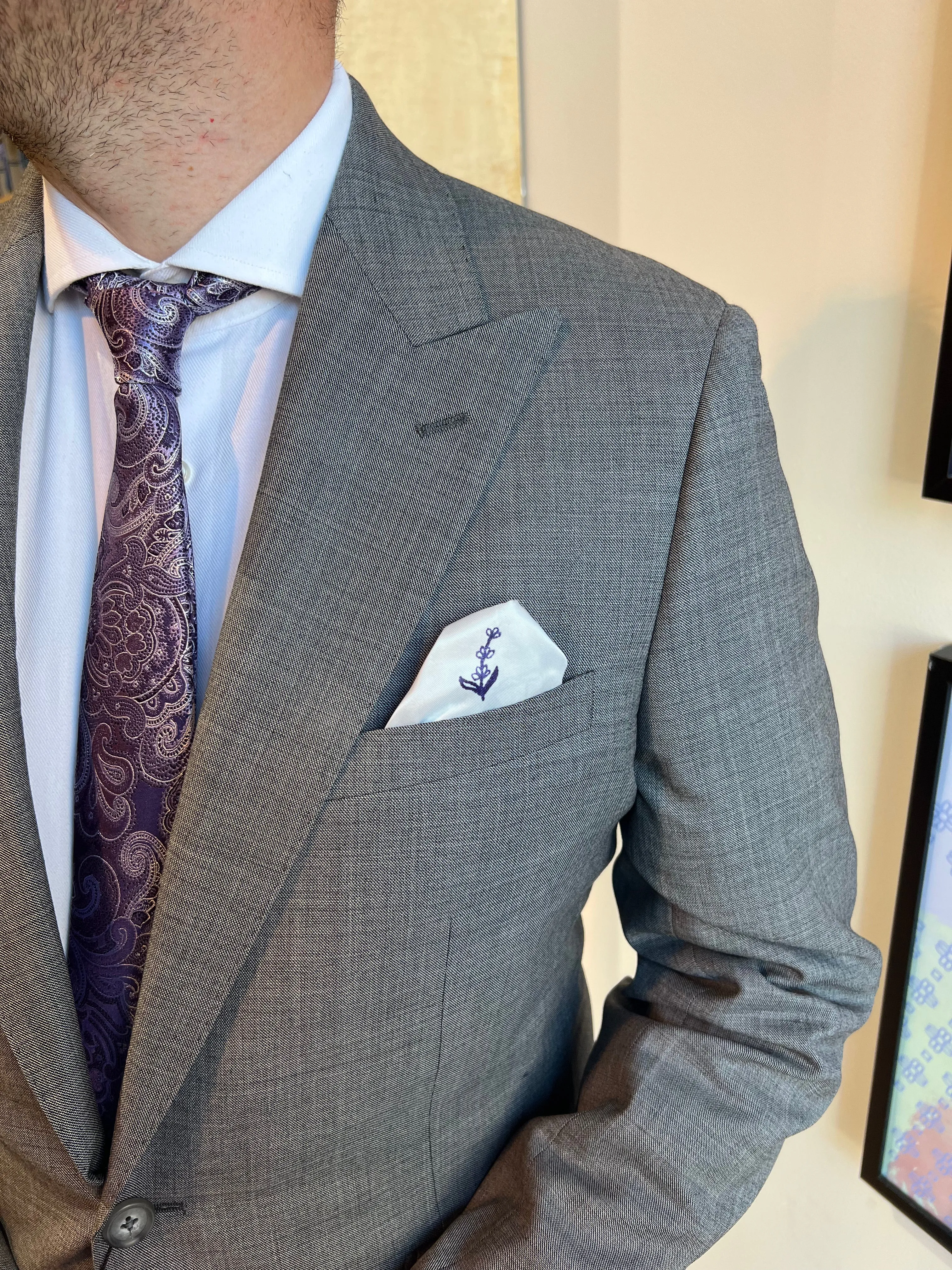 Light Gray Sharkskin Premium Suit Coat (Final Sale)