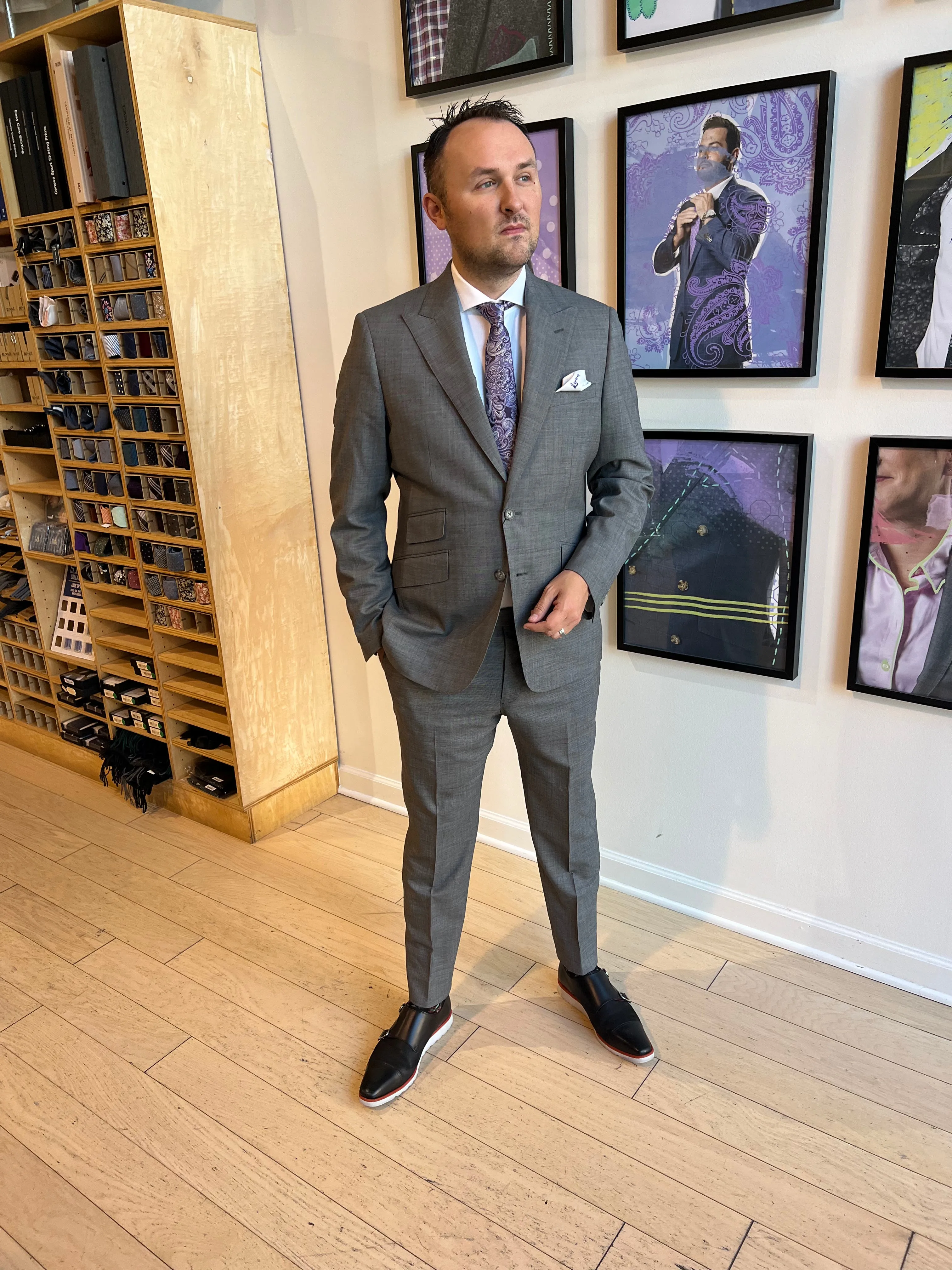 Light Gray Sharkskin Premium Suit Coat (Final Sale)