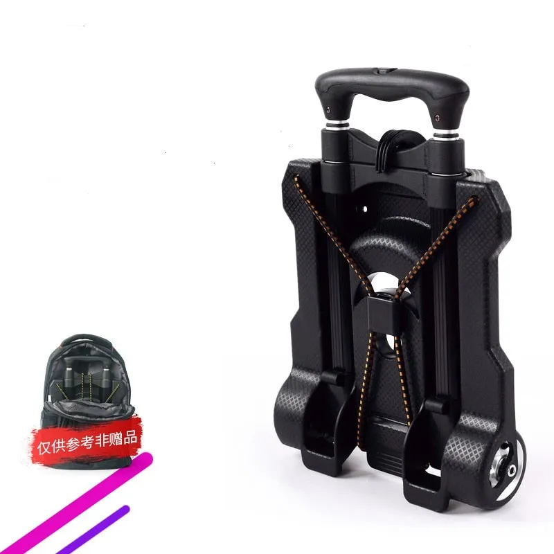 Light Weight Mini Portable Collapsible Compact Folding Luggage Cart Carryon Size Can Put in Backpack