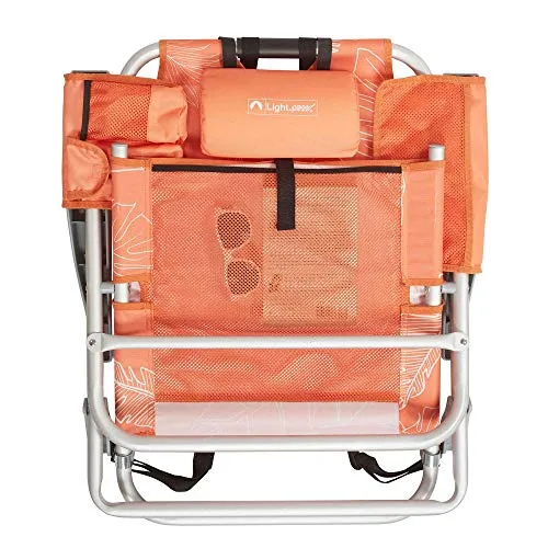 Lightspeed Outdoors Reclining Beach Chair | Lightweight Folding Chair (Summer Sunset)