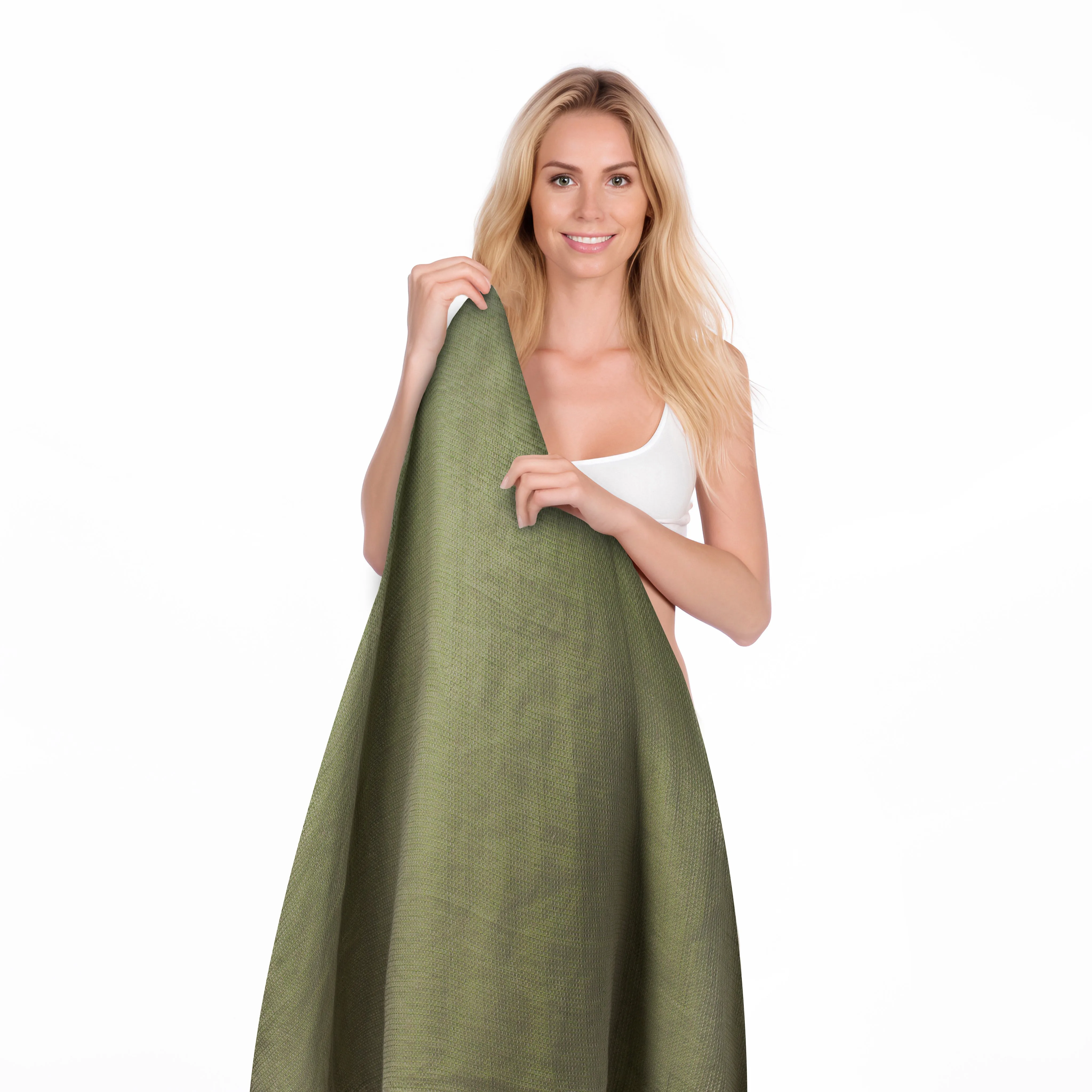 Linen Bath Towel - 100% Linen - Moss Green