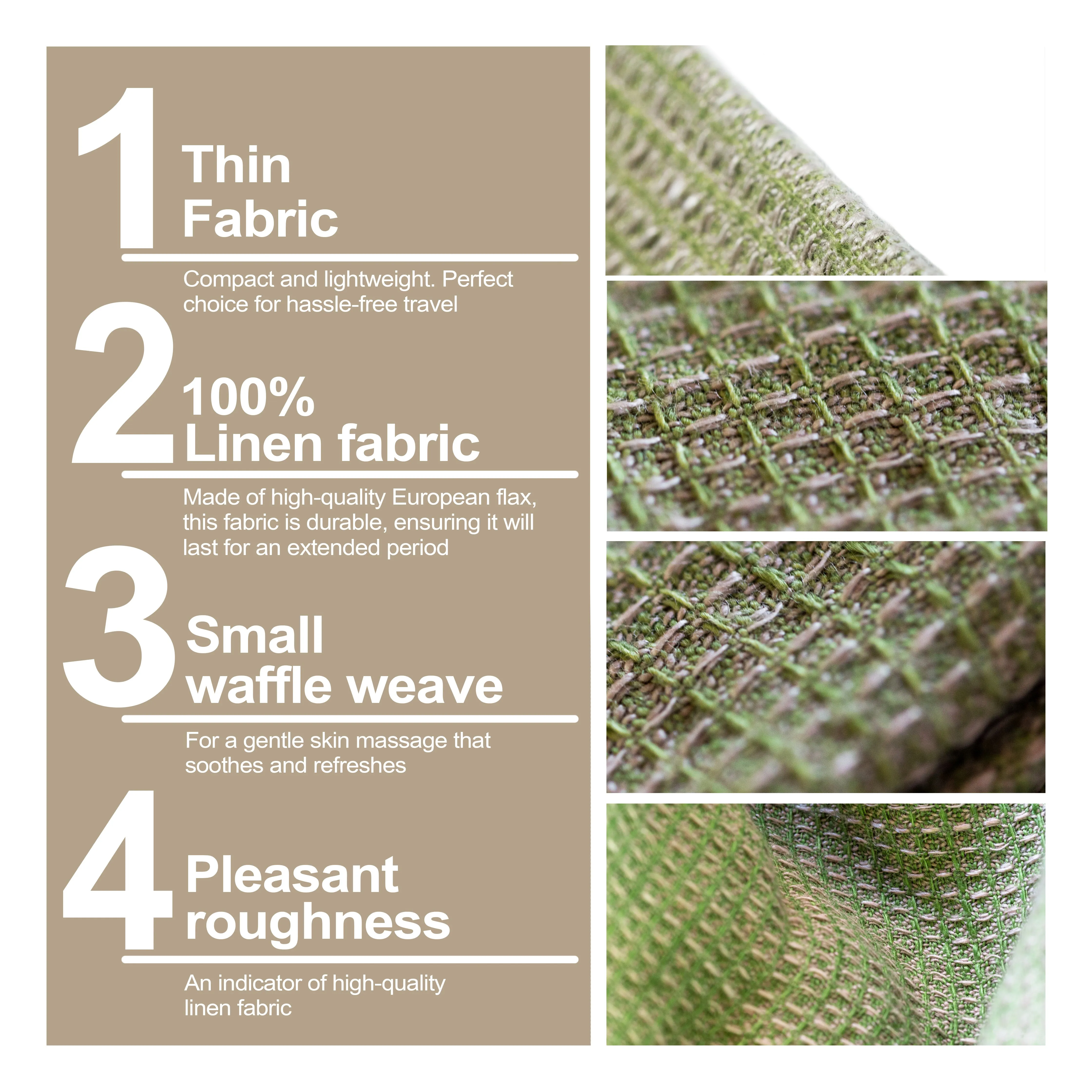 Linen Bath Towel - 100% Linen - Moss Green