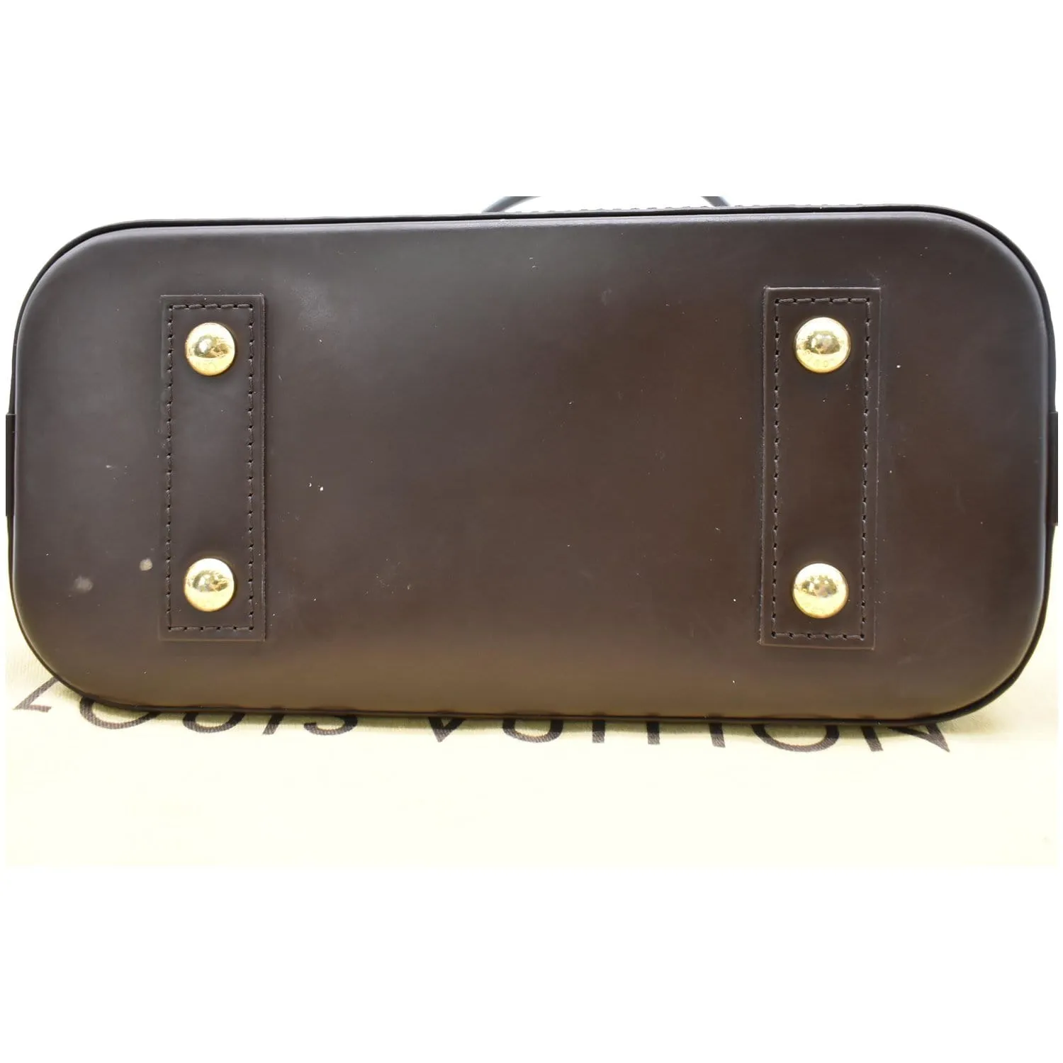 LOUIS VUITTON Alma BB Damier Ebene Satchel Bag Brown