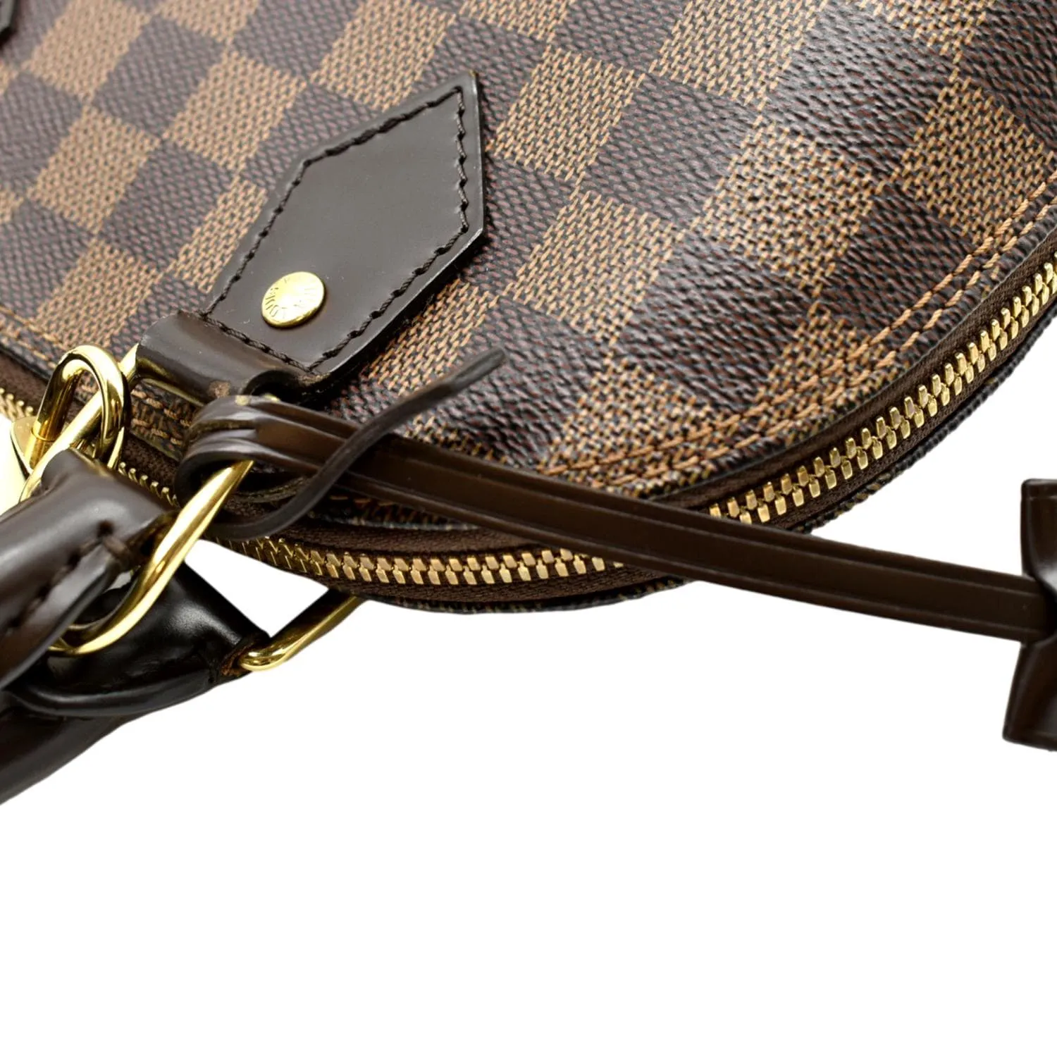 LOUIS VUITTON Alma BB Damier Ebene Satchel Crossbody Bag Brown