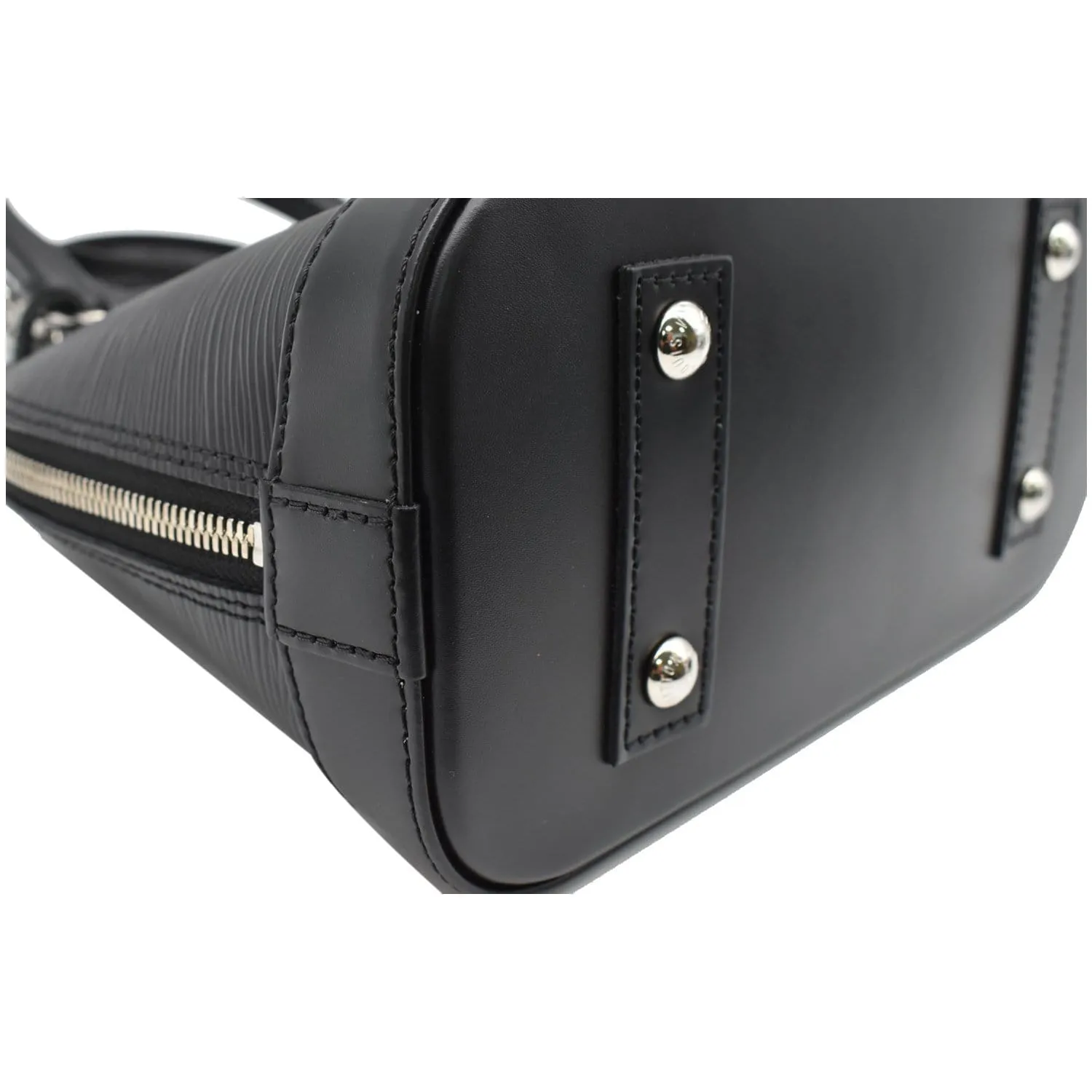 LOUIS VUITTON Alma BB Epi Leather Satchel Crossbody Bag Black