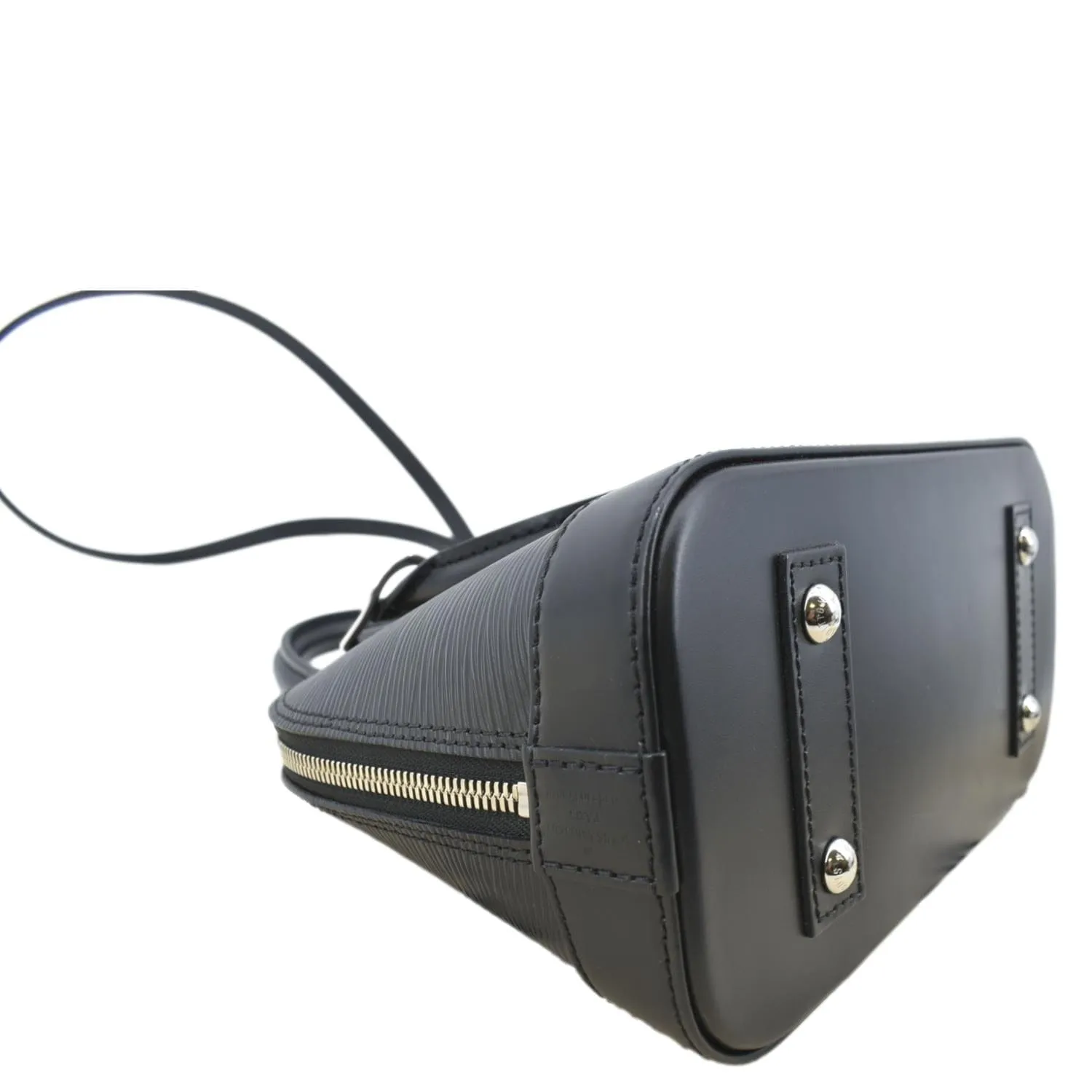 LOUIS VUITTON Alma BB Epi Leather Satchel Crossbody Bag Black