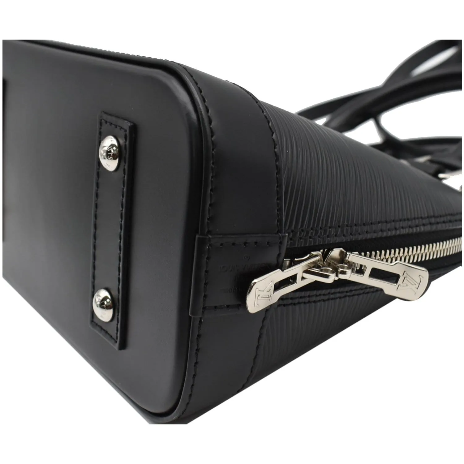 LOUIS VUITTON Alma BB Epi Leather Satchel Crossbody Bag Black