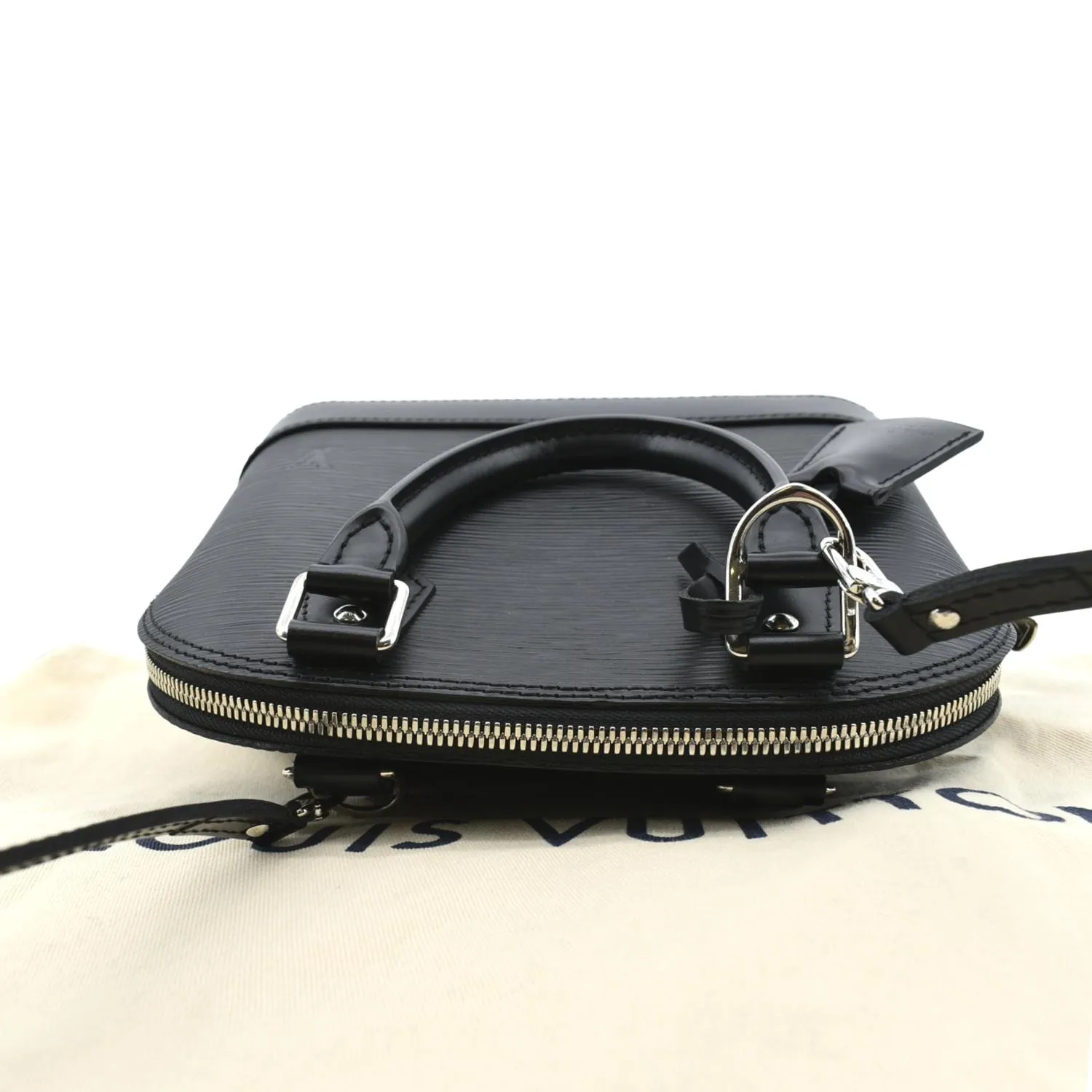LOUIS VUITTON Alma BB Epi Leather Satchel Crossbody Bag Black
