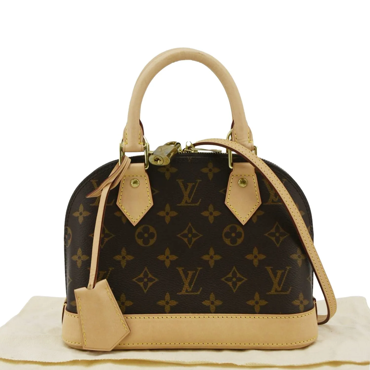 LOUIS VUITTON Alma BB Monogram Canvas Crossbody Bag Brown