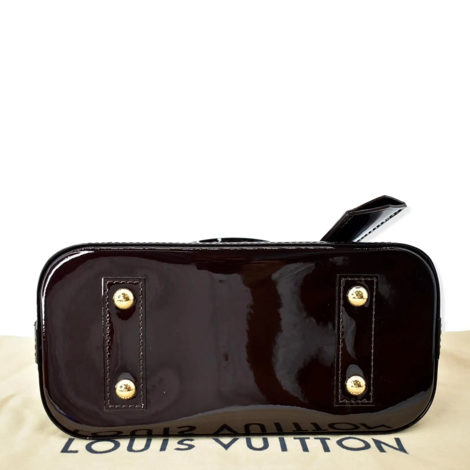 LOUIS VUITTON Alma BB Vernis Leather Satchel Crossbody Bag Amarante