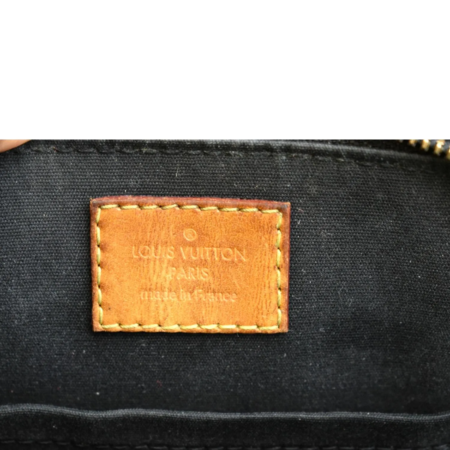 LOUIS VUITTON Alma BB Vernis Leather Satchel Crossbody Bag Black