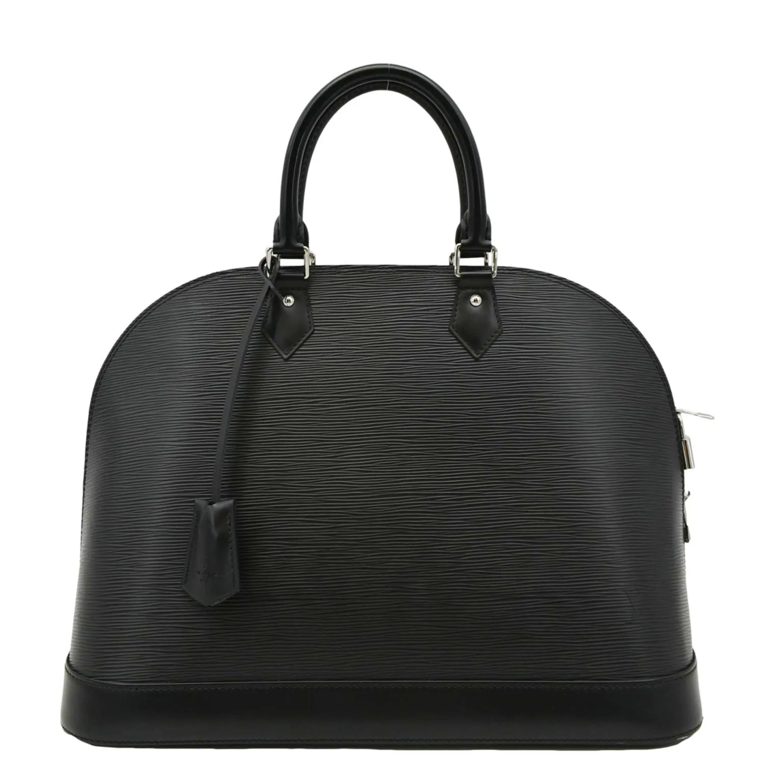 LOUIS VUITTON Alma GM Epi Leather Satchel Bag Black