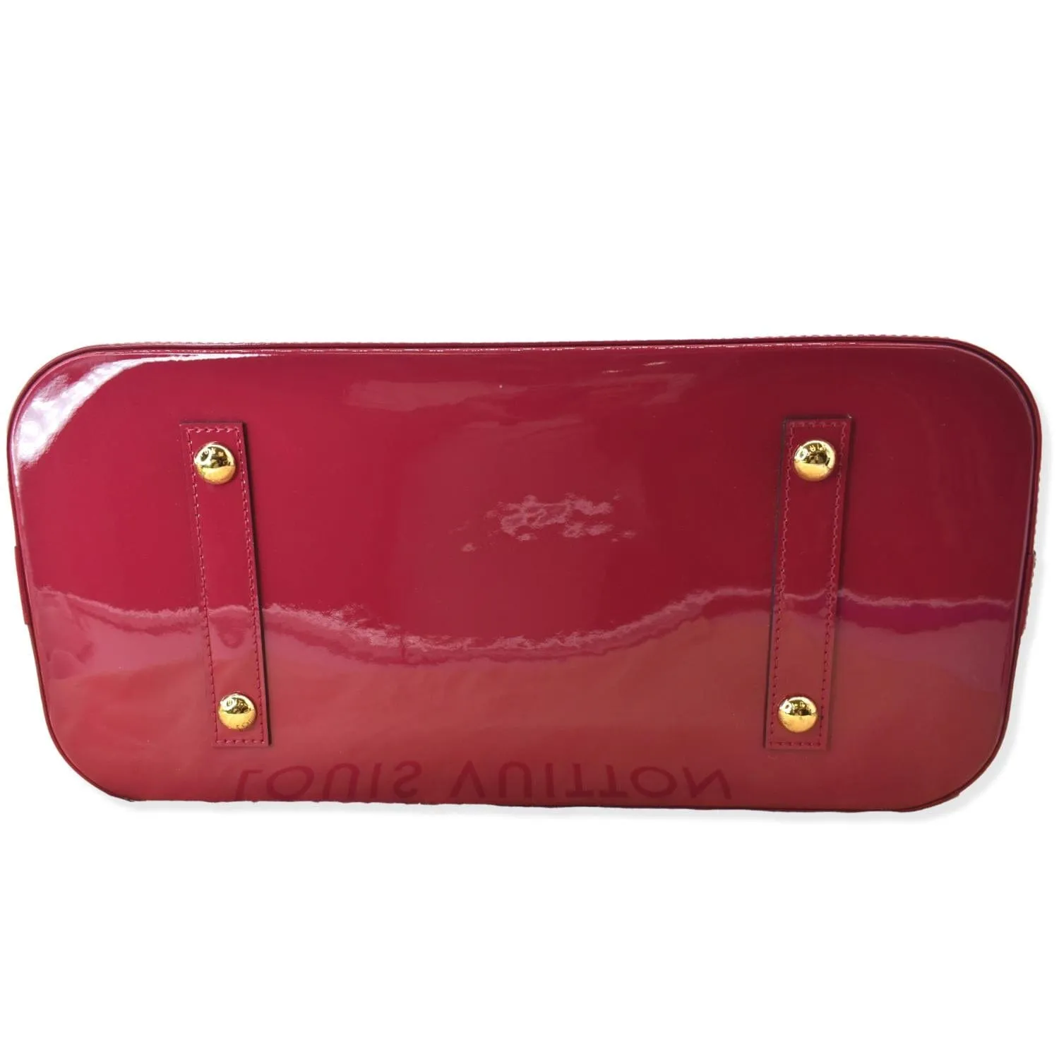 LOUIS VUITTON Alma GM Monogram Vernis Leather Satchel Bag Pink