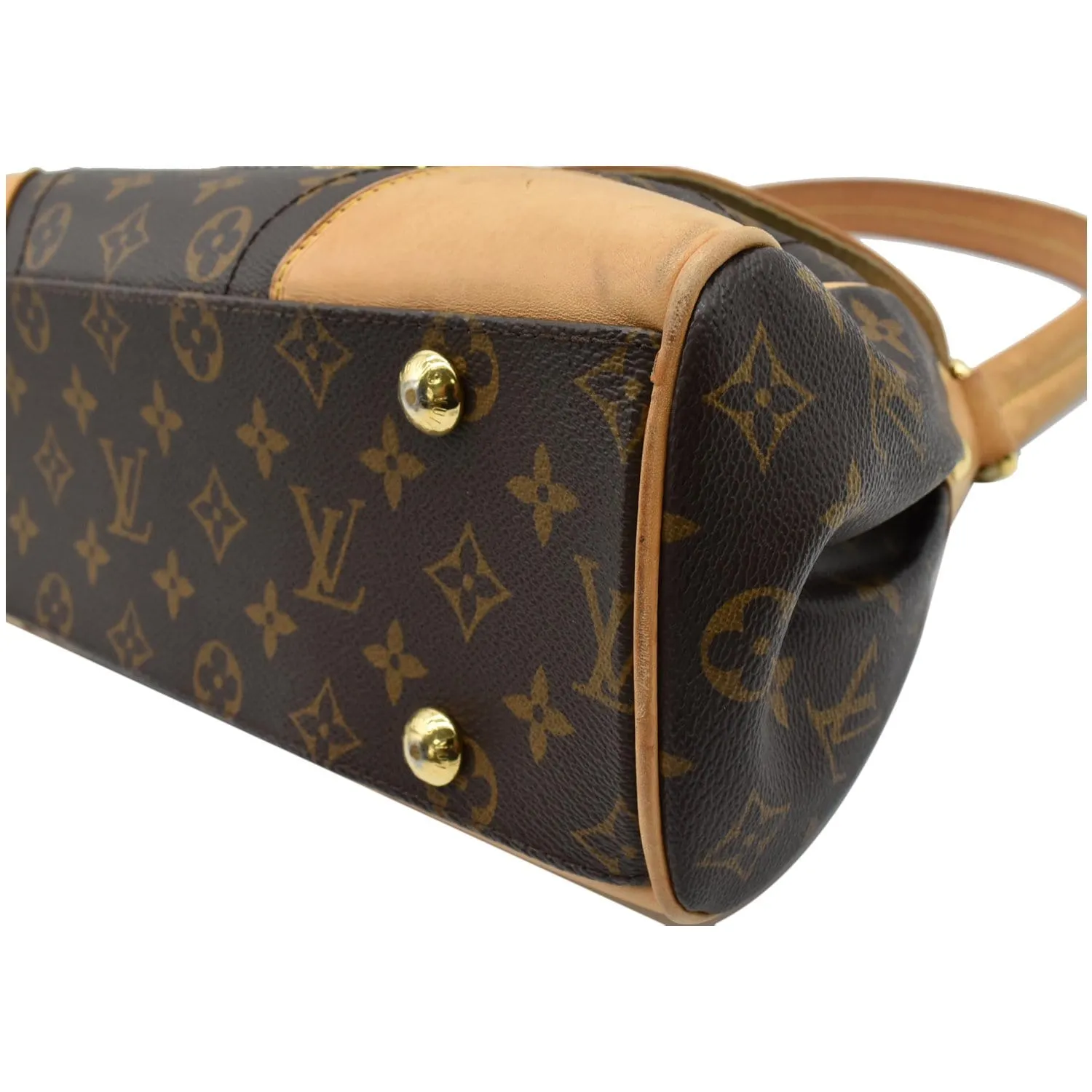LOUIS VUITTON Beverly MM Monogram Canvas Satchel Bag Brown