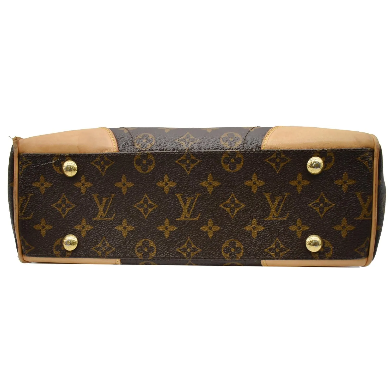 LOUIS VUITTON Beverly MM Monogram Canvas Satchel Bag Brown