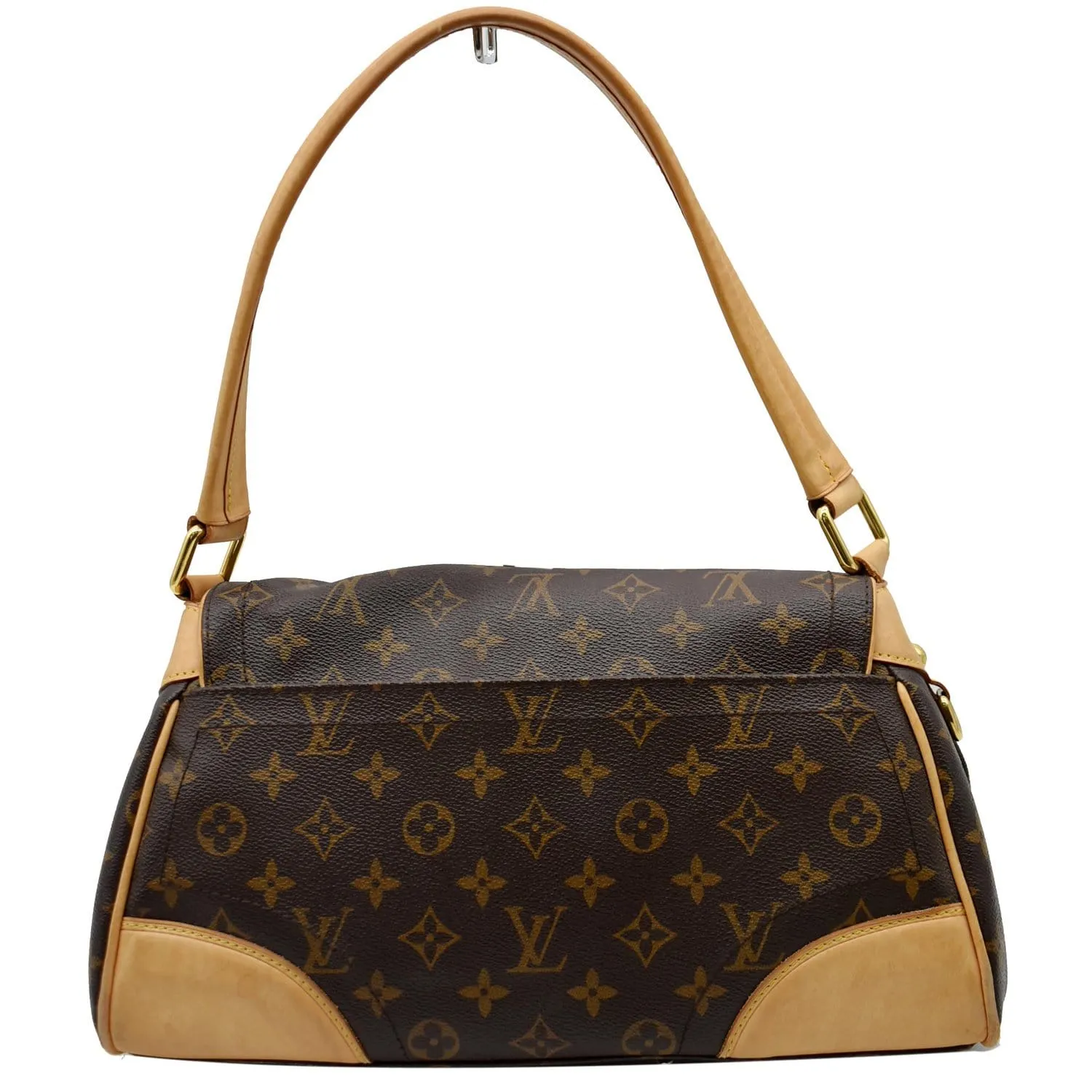 LOUIS VUITTON Beverly MM Monogram Canvas Satchel Bag Brown