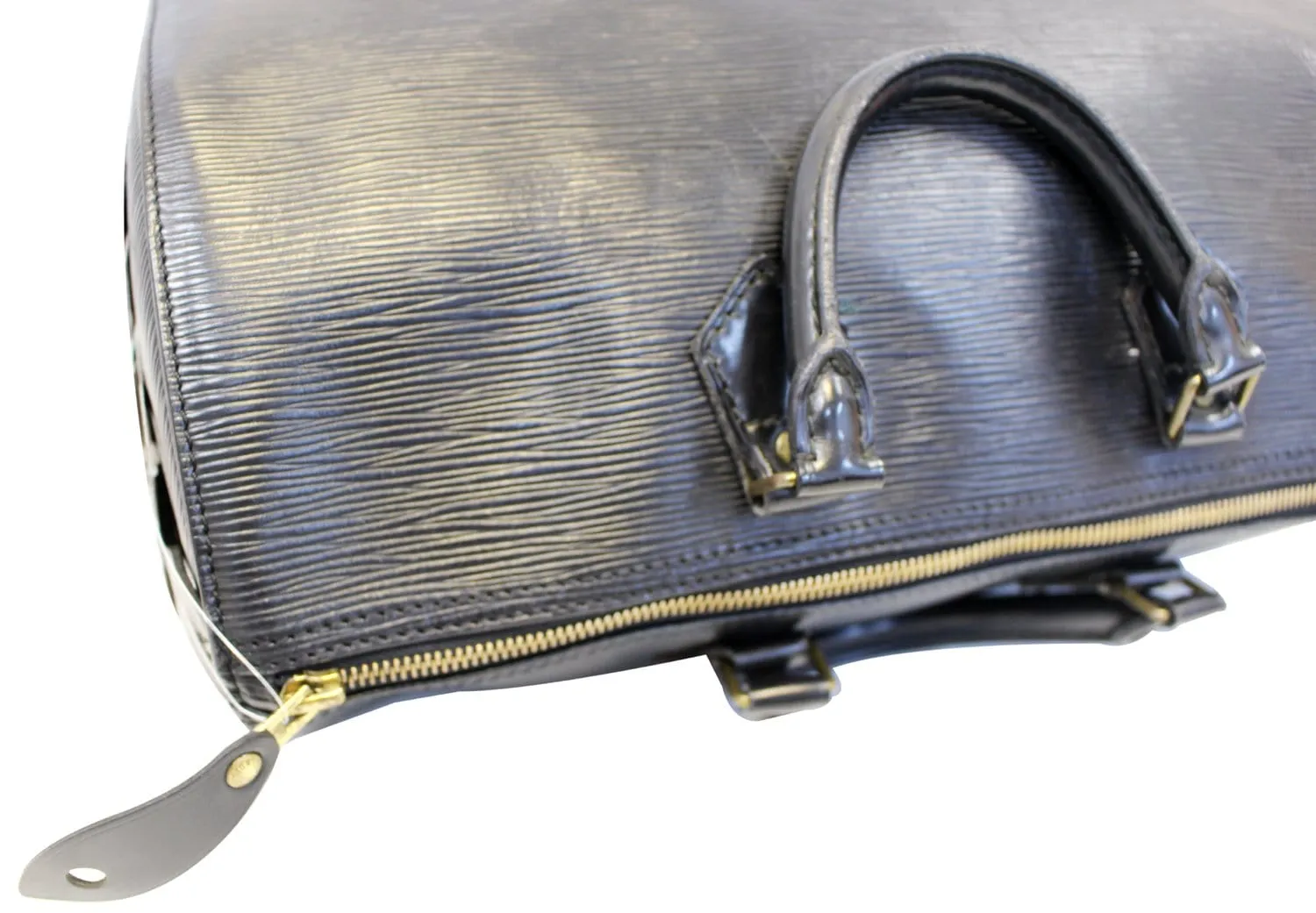 LOUIS VUITTON Black Epi Leather Speedy 35 Satchel Bag