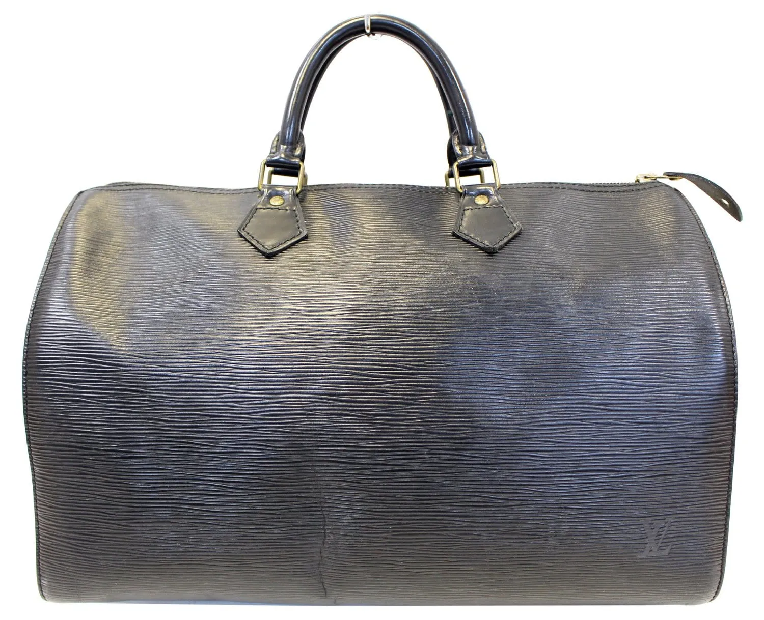 LOUIS VUITTON Black Epi Leather Speedy 35 Satchel Bag