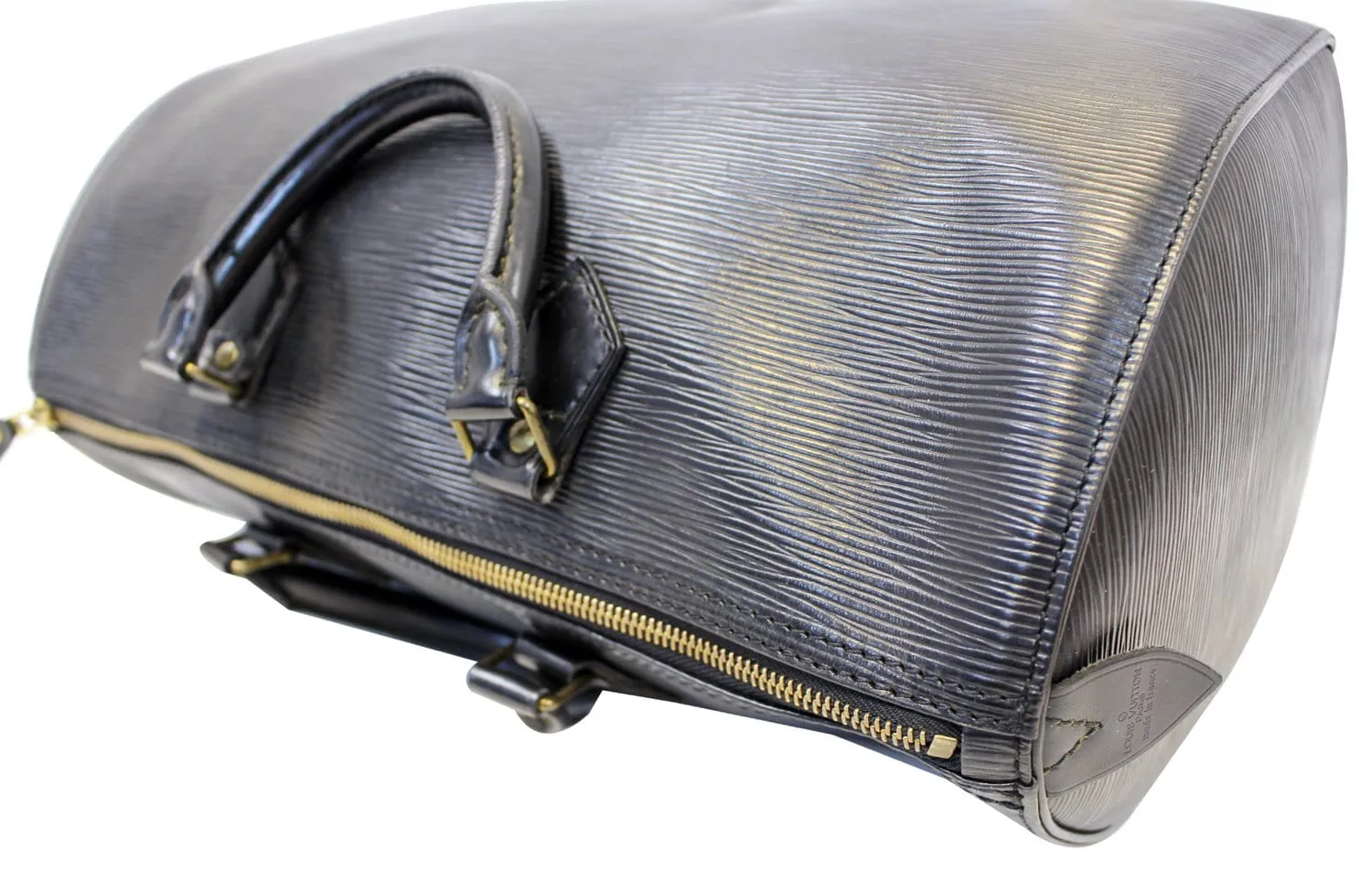 LOUIS VUITTON Black Epi Leather Speedy 35 Satchel Bag