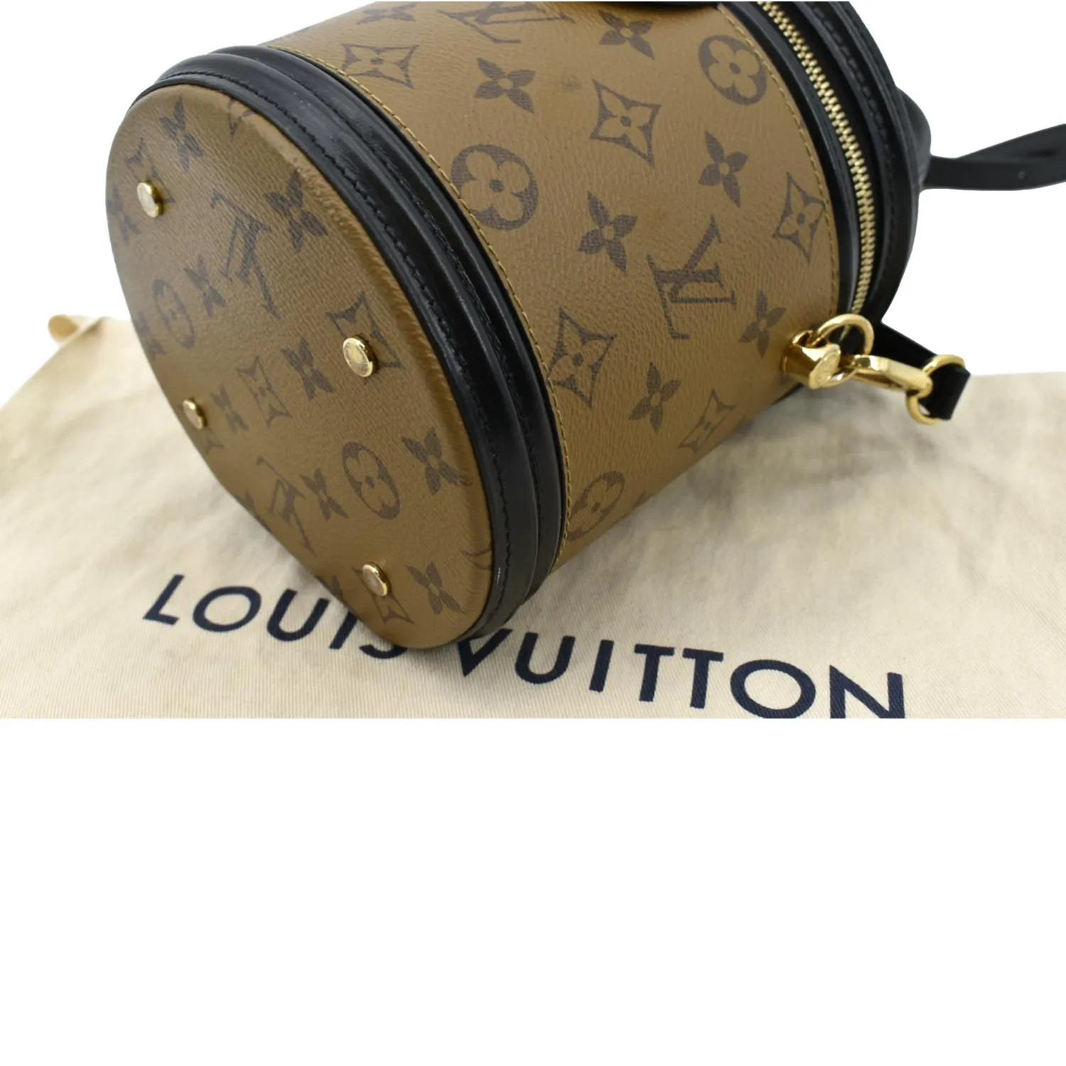 LOUIS VUITTON Cannes Reverse Monogram Canvas Satchel Bag Brown