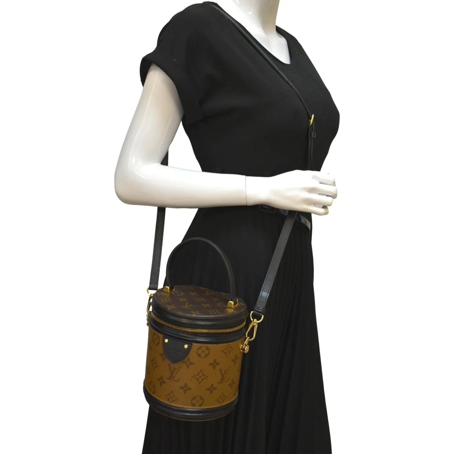 LOUIS VUITTON Cannes Reverse Monogram Canvas Satchel Bag Brown