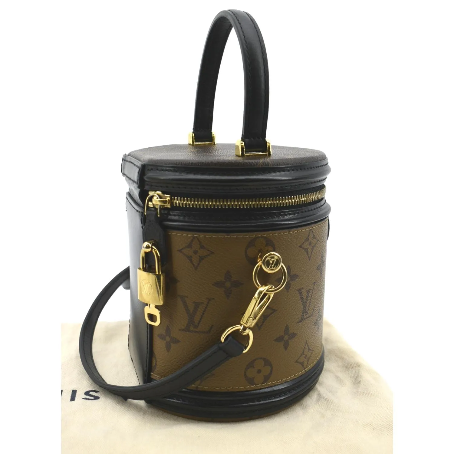 LOUIS VUITTON Cannes Reverse Monogram Canvas Satchel Bag Brown