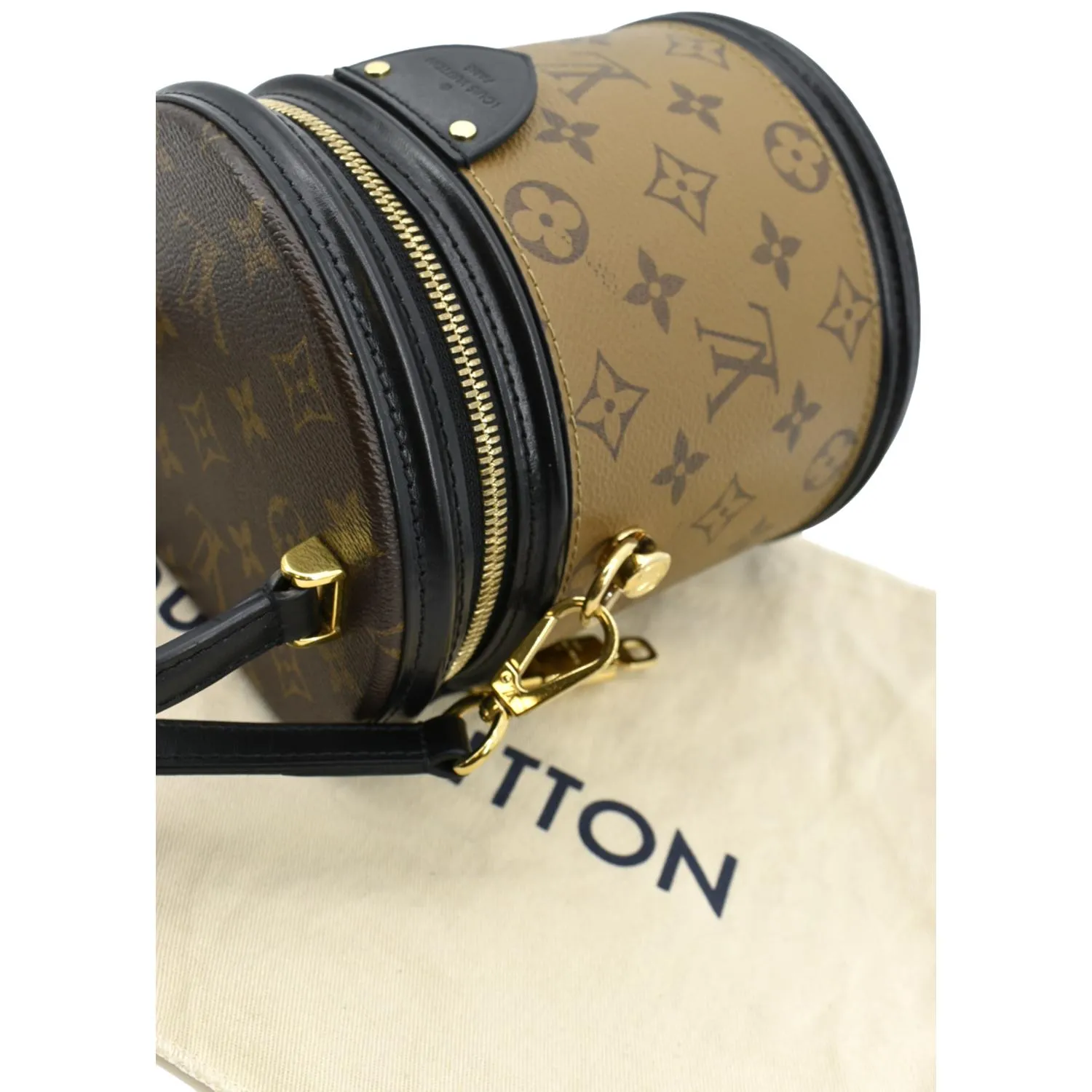 LOUIS VUITTON Cannes Reverse Monogram Canvas Satchel Bag Brown