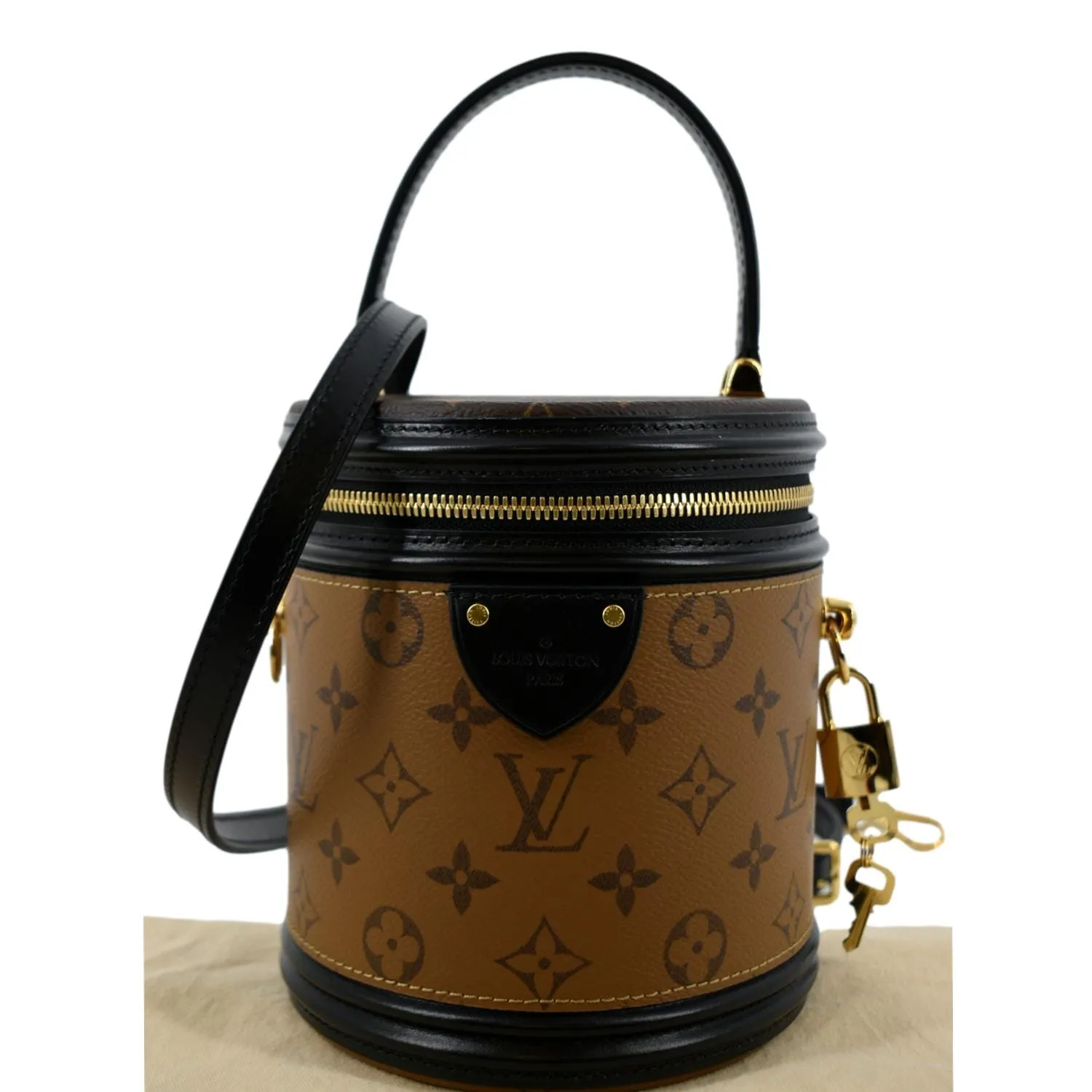 LOUIS VUITTON Cannes Reverse Monogram Canvas Satchel Bag Brown