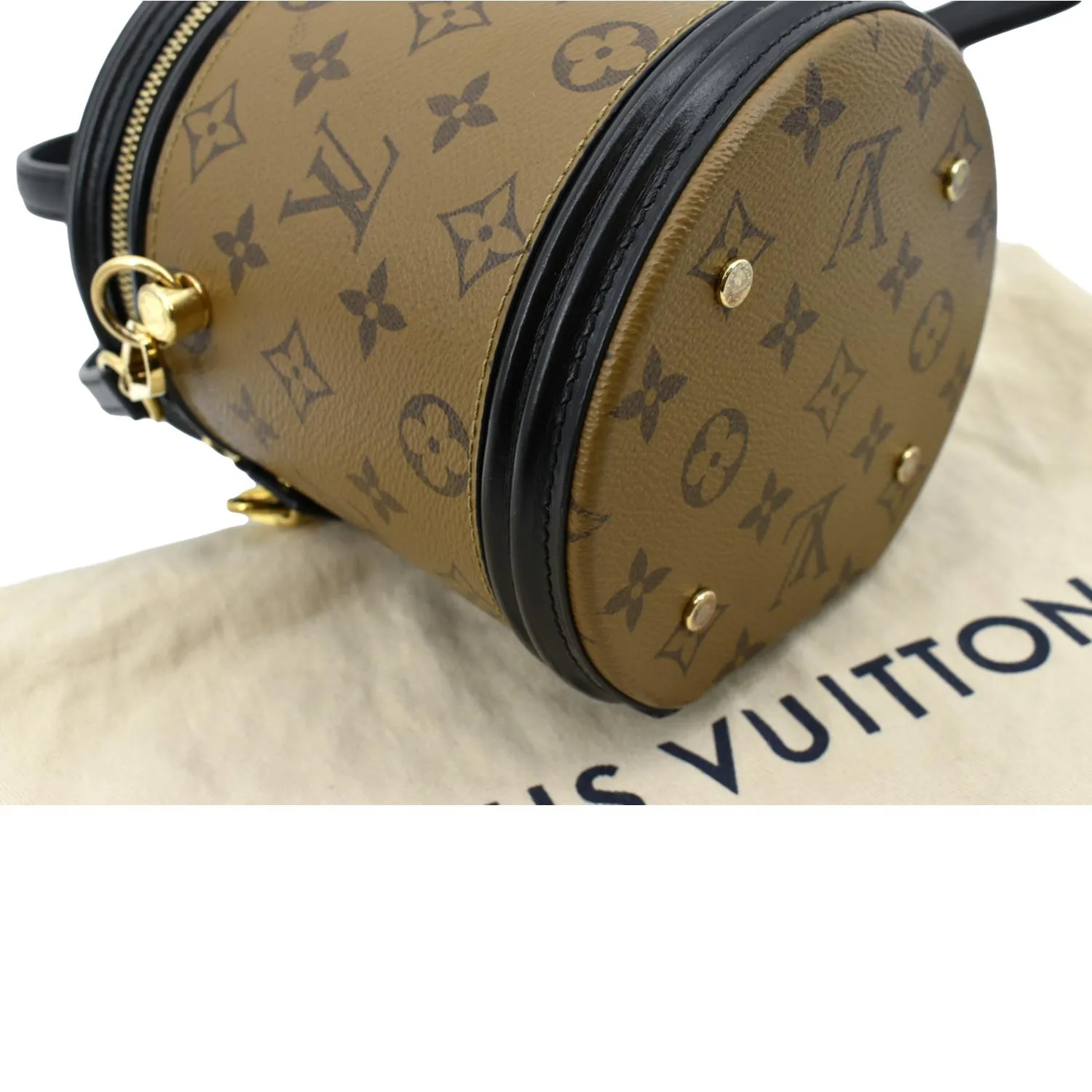 LOUIS VUITTON Cannes Reverse Monogram Canvas Satchel Bag Brown