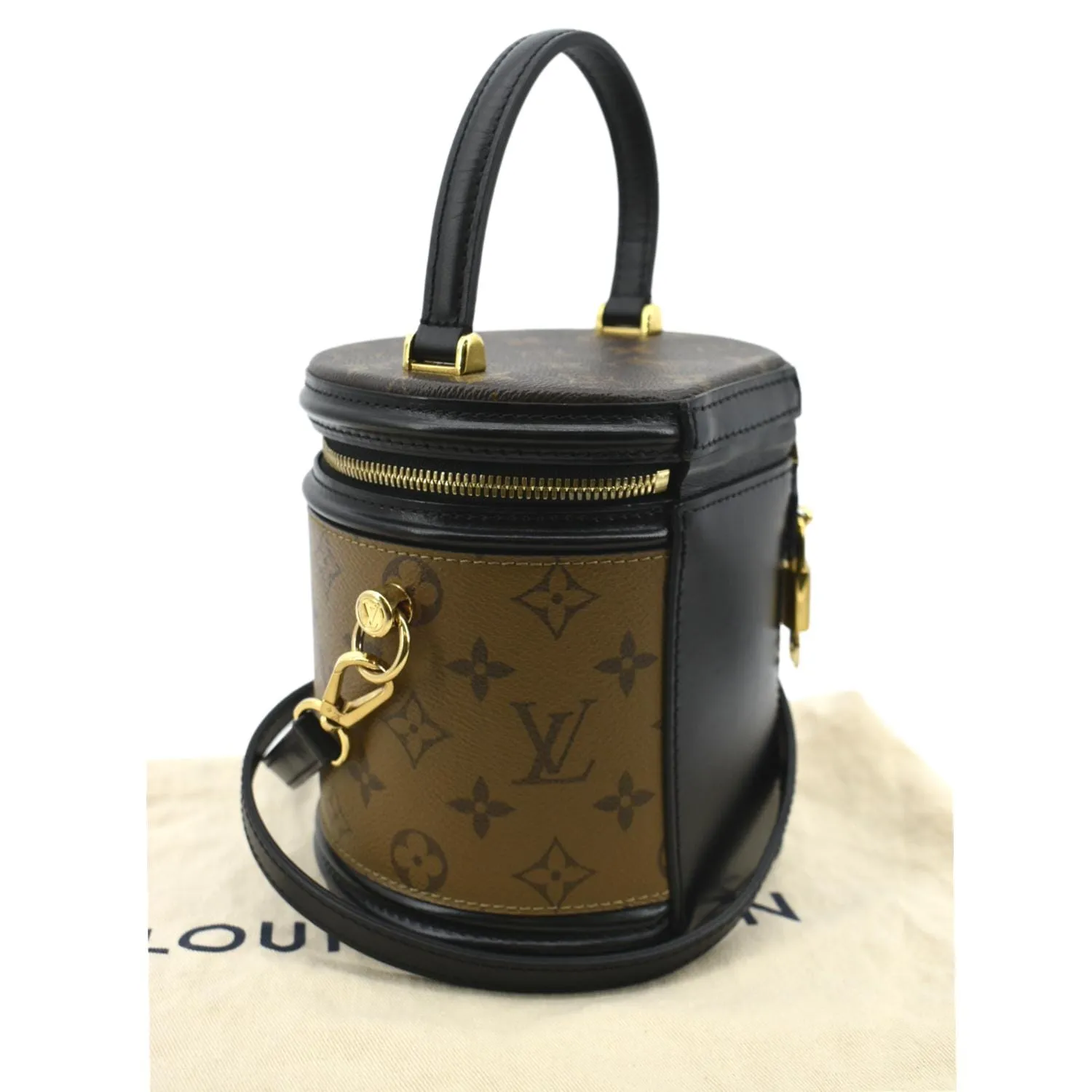 LOUIS VUITTON Cannes Reverse Monogram Canvas Satchel Bag Brown