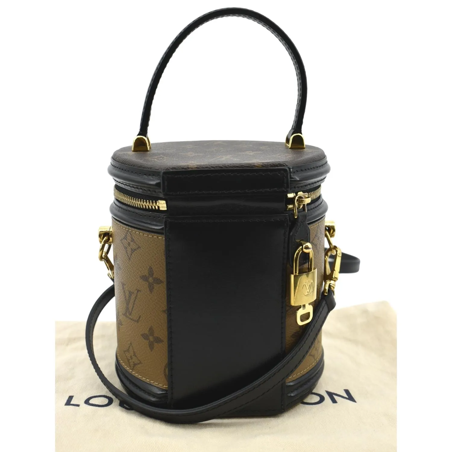 LOUIS VUITTON Cannes Reverse Monogram Canvas Satchel Bag Brown