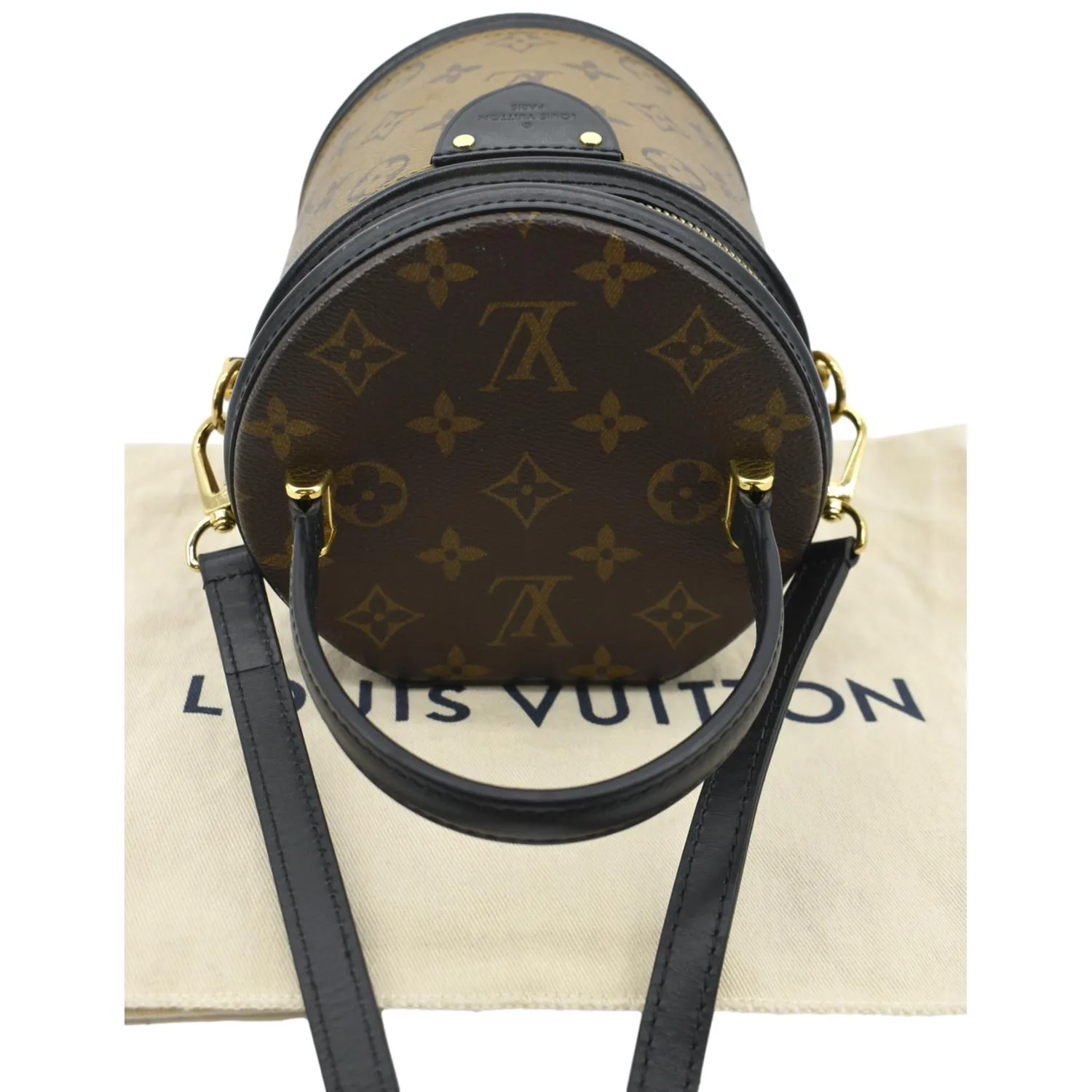 LOUIS VUITTON Cannes Reverse Monogram Canvas Satchel Bag Brown