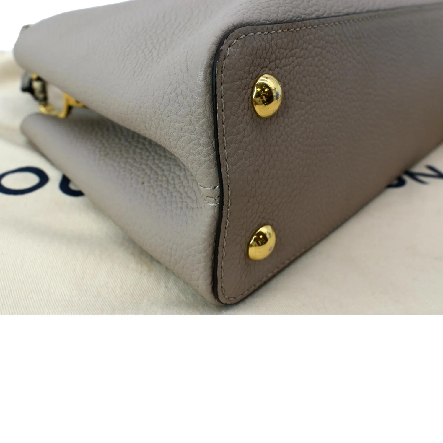 LOUIS VUITTON Capucines MM Taurillon Python Leather Satchel Bag Galet - Hot Deals