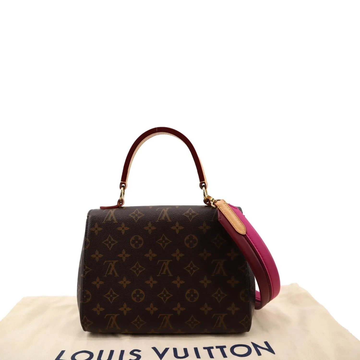 LOUIS VUITTON Cluny BB Monogram Canvas Shoulder Bag Fuchsia