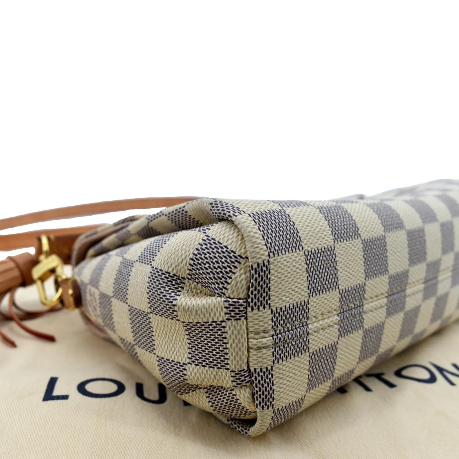 LOUIS VUITTON Croisette Damier Azur Satchel Crossbody Bag White
