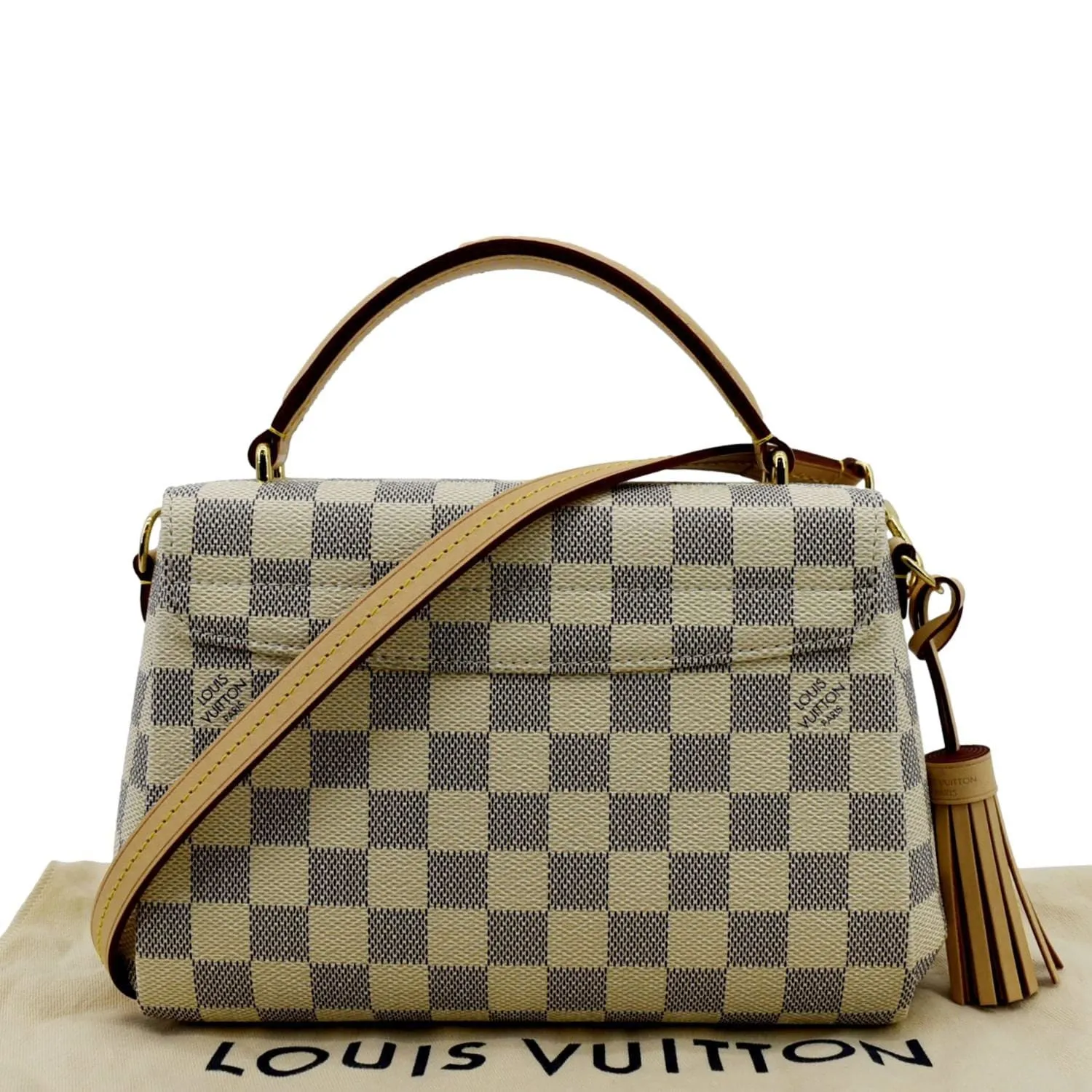 LOUIS VUITTON Croisette Damier Azur Satchel Crossbody Bag White