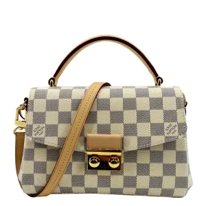 LOUIS VUITTON Croisette Damier Azur Satchel Crossbody Bag White