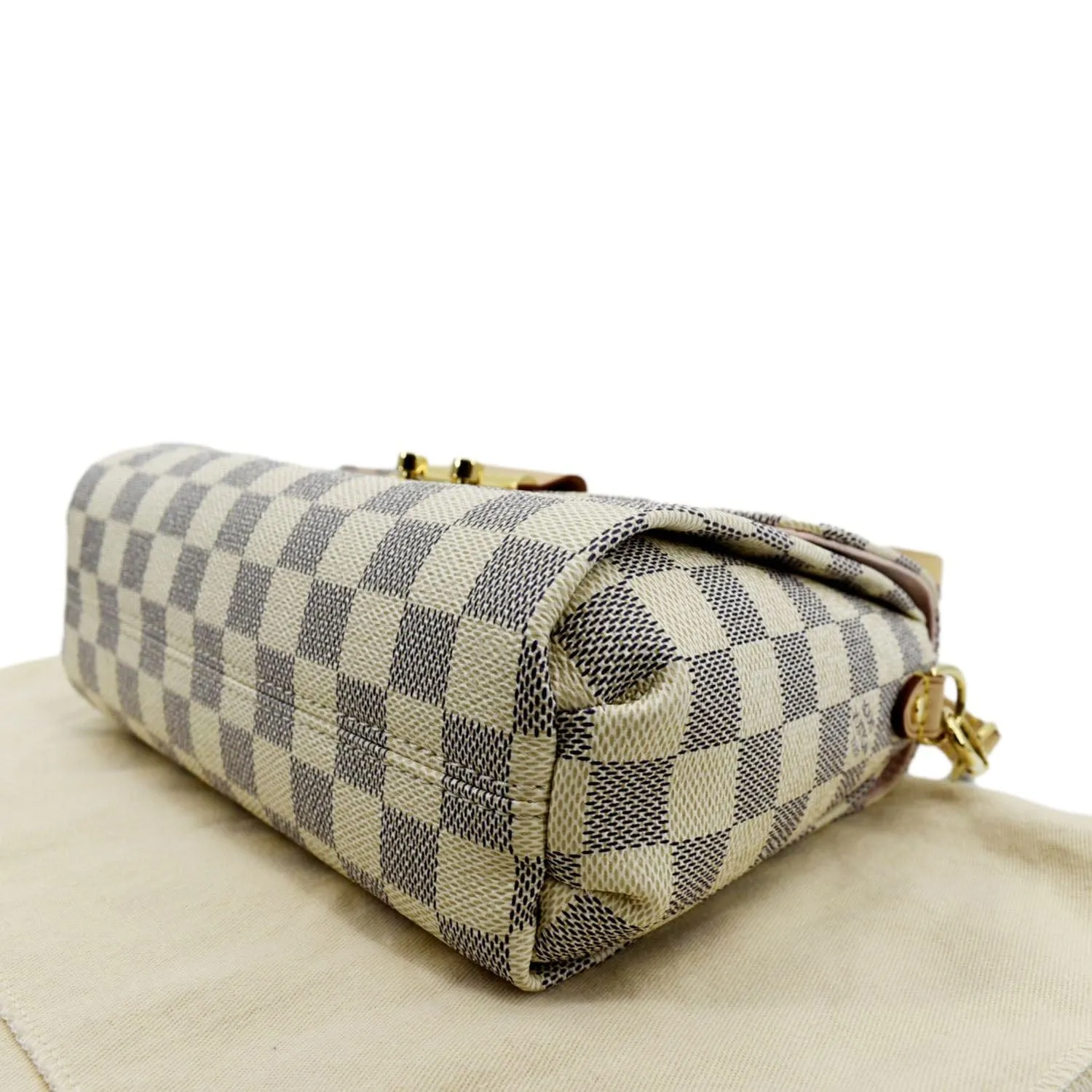 LOUIS VUITTON Croisette Damier Azur Satchel Crossbody Bag White