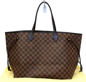 LOUIS VUITTON Damier Ebene Neverfull GM Tote Bag