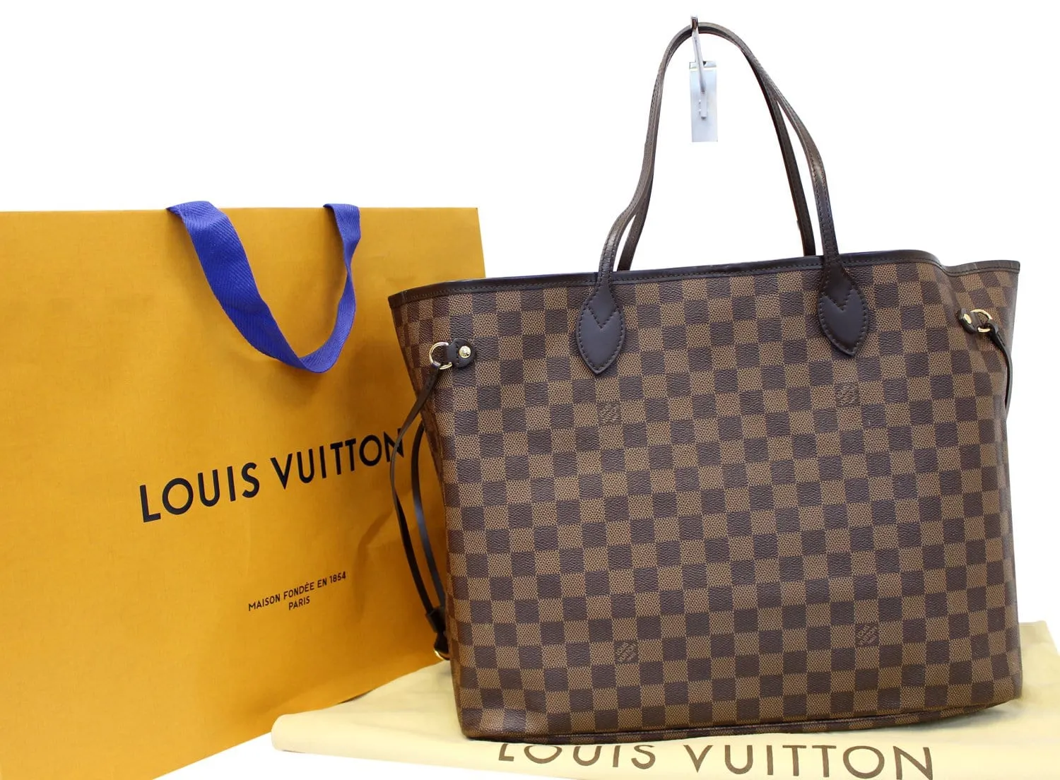 LOUIS VUITTON Damier Ebene Neverfull GM Tote Bag
