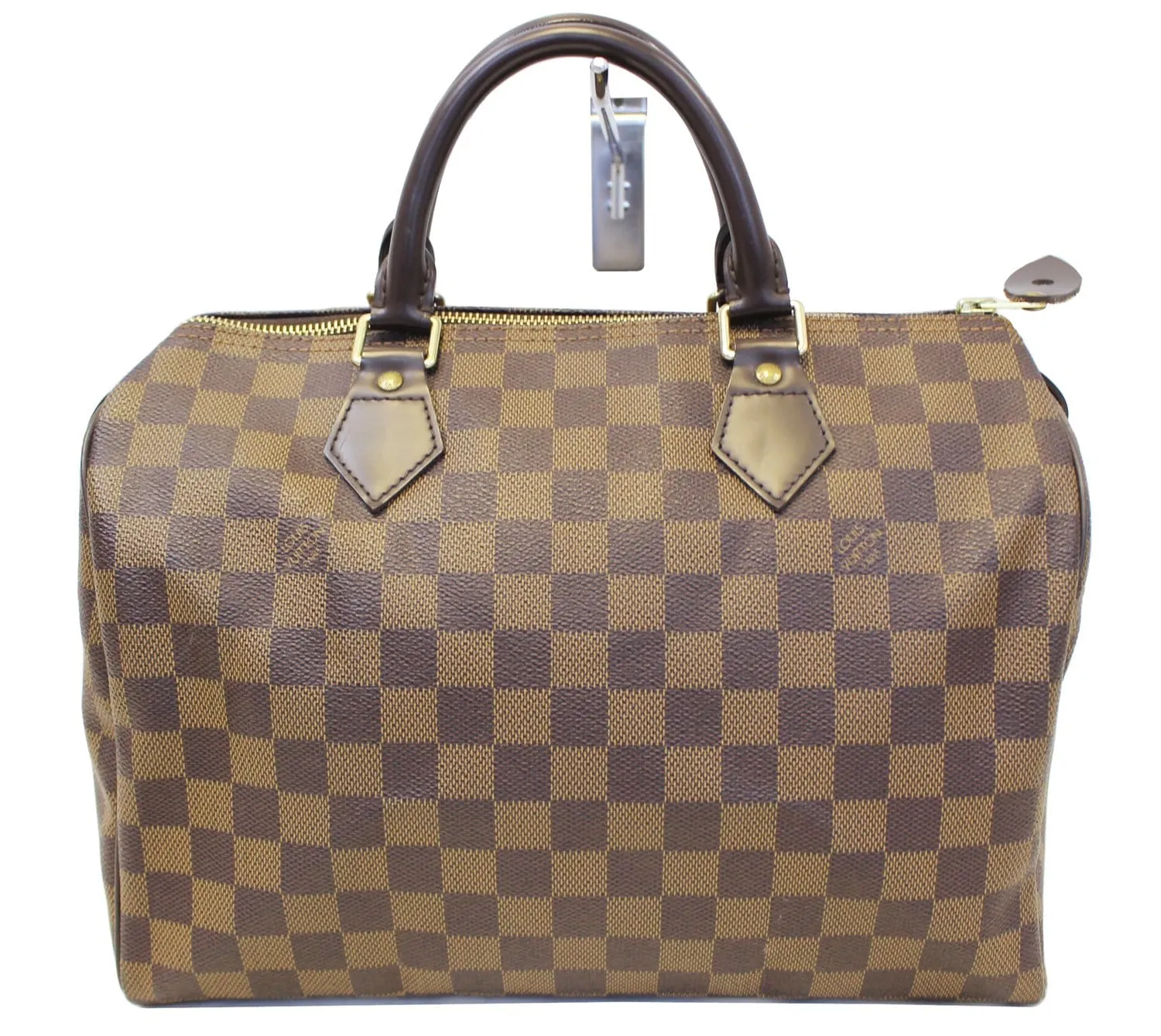 LOUIS VUITTON Damier Ebene Speedy 30 Brown Satchel Bag